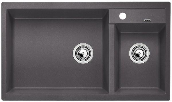 Врезная кухонная мойка Blanco METRA 9 SILGRANIT PuraDur (чаша слева) темная скала