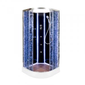 Душевая кабина Deto BM1510NLED+GMBLACK с гидромассажем