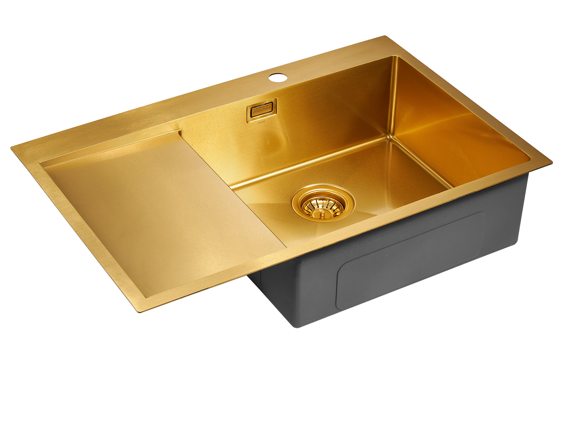 Мойка кухонная Paulmark ELDE PM807851-BGR брашированное золото правая 780х510мм