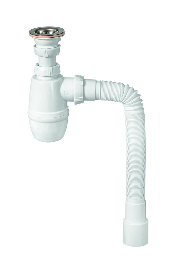 Сифон с выпуском 40 мм Wirquin Минор и гофротрубой L800 40х40/50 мм 30718050