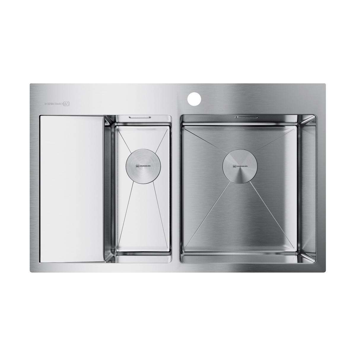 Врезная кухонная мойка Omoikiri Akisame 78-2-IN-R нержавеющая сталь 4973063