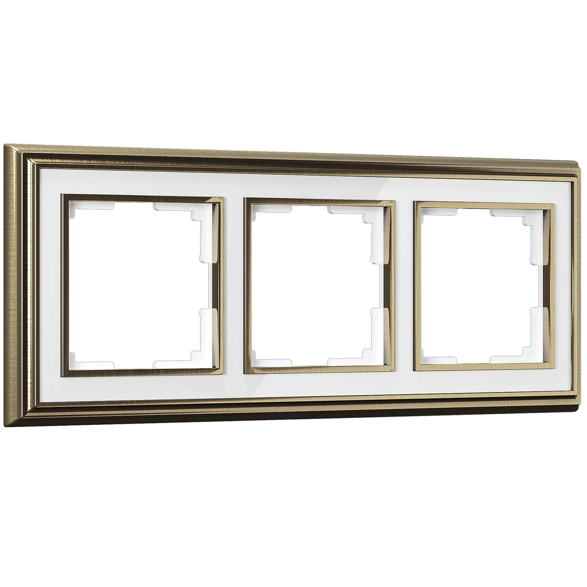 Рамка на 3 поста бронза/белый Werkel WL17-Frame-03