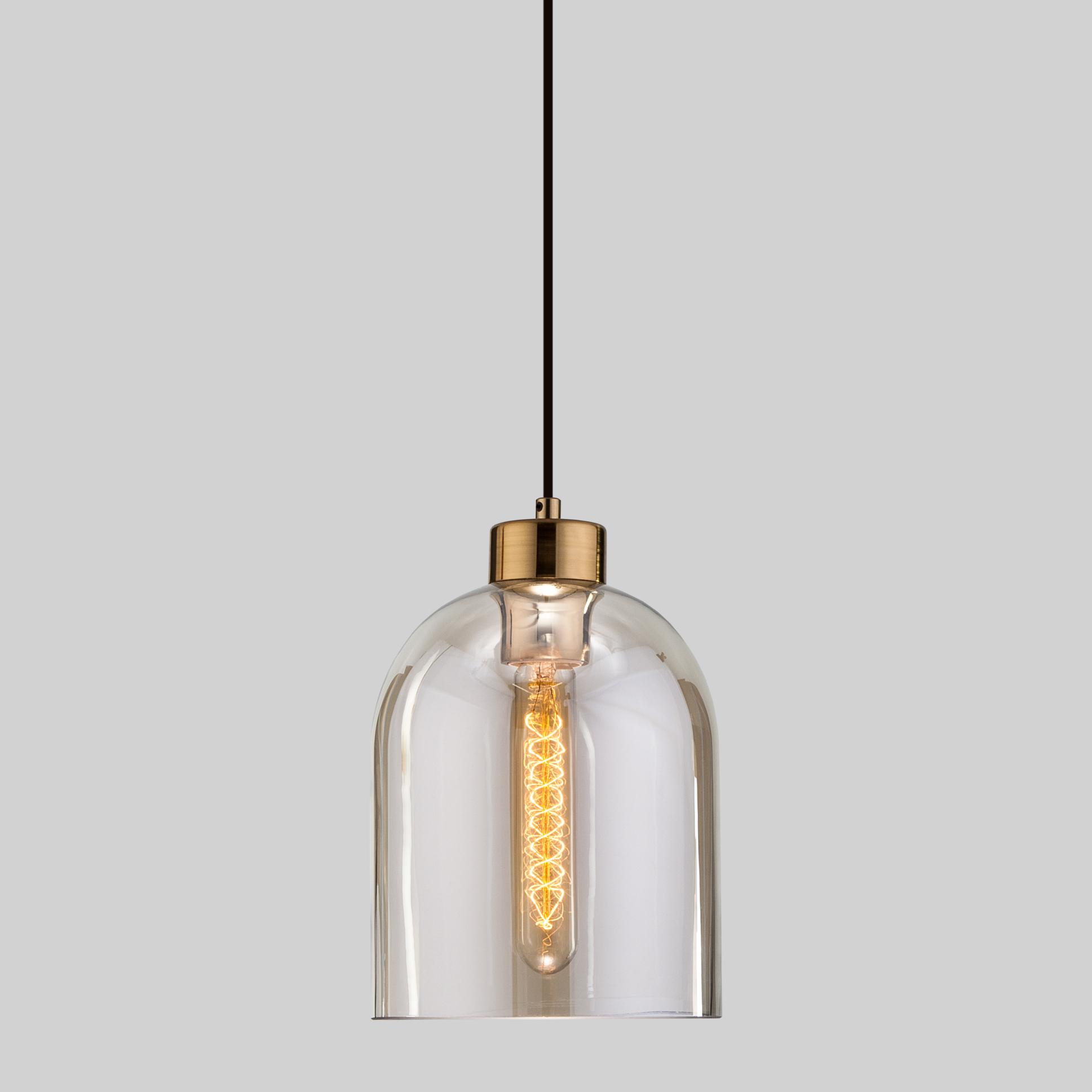 Подвесной светильник с плафоном Eurosvet 50119/1 латунь