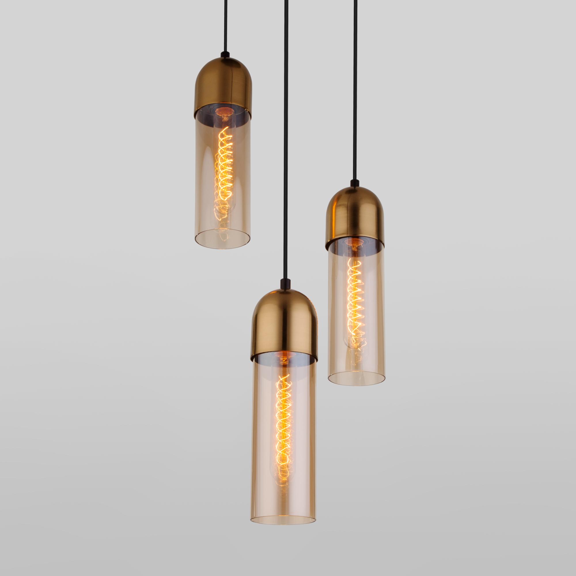 Подвесной светильник с плафонами Eurosvet 50180/3 янтарный