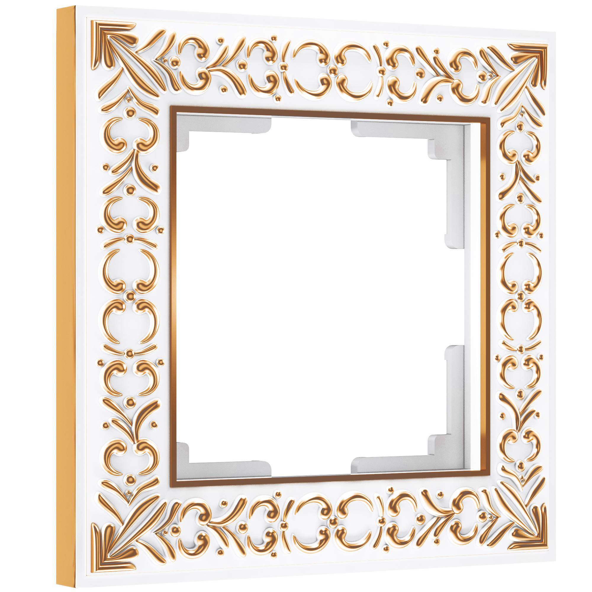 Рамка на 1 пост белое золото Werkel W0011523