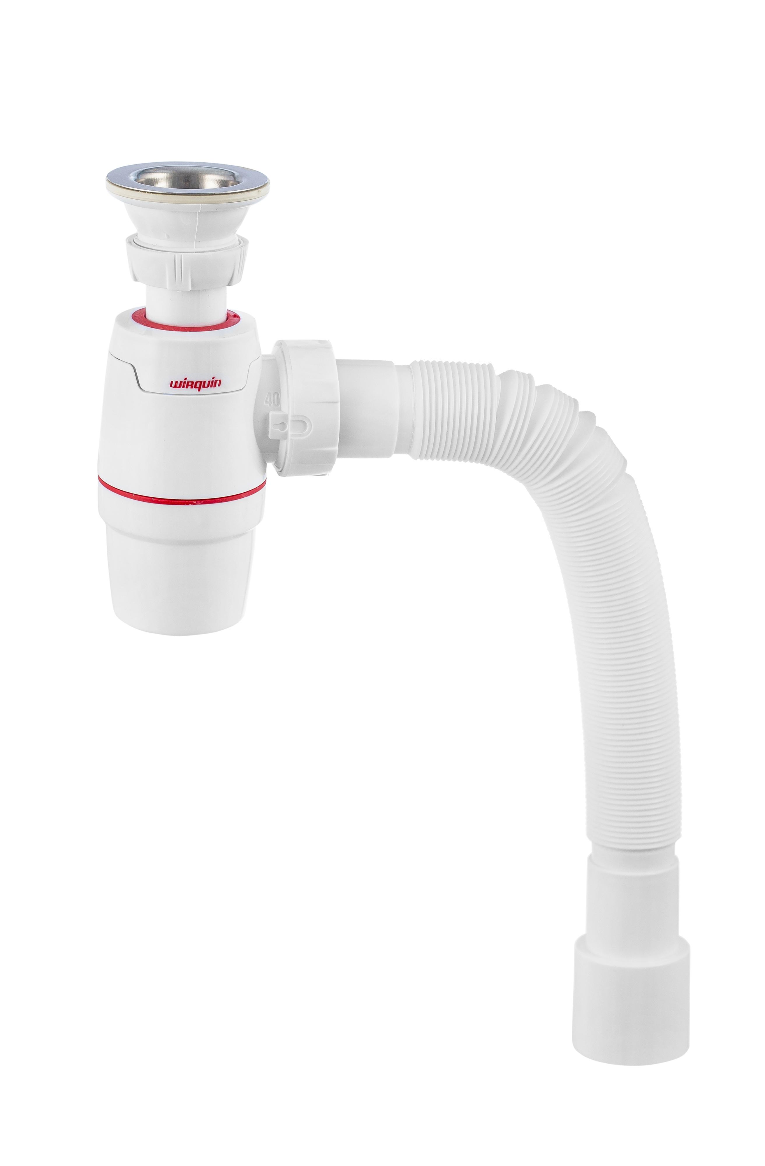 Сифон с выпуском 40 мм Wirquin Wirquin neo и гофротрубой L800 40х40/50 мм 30987065