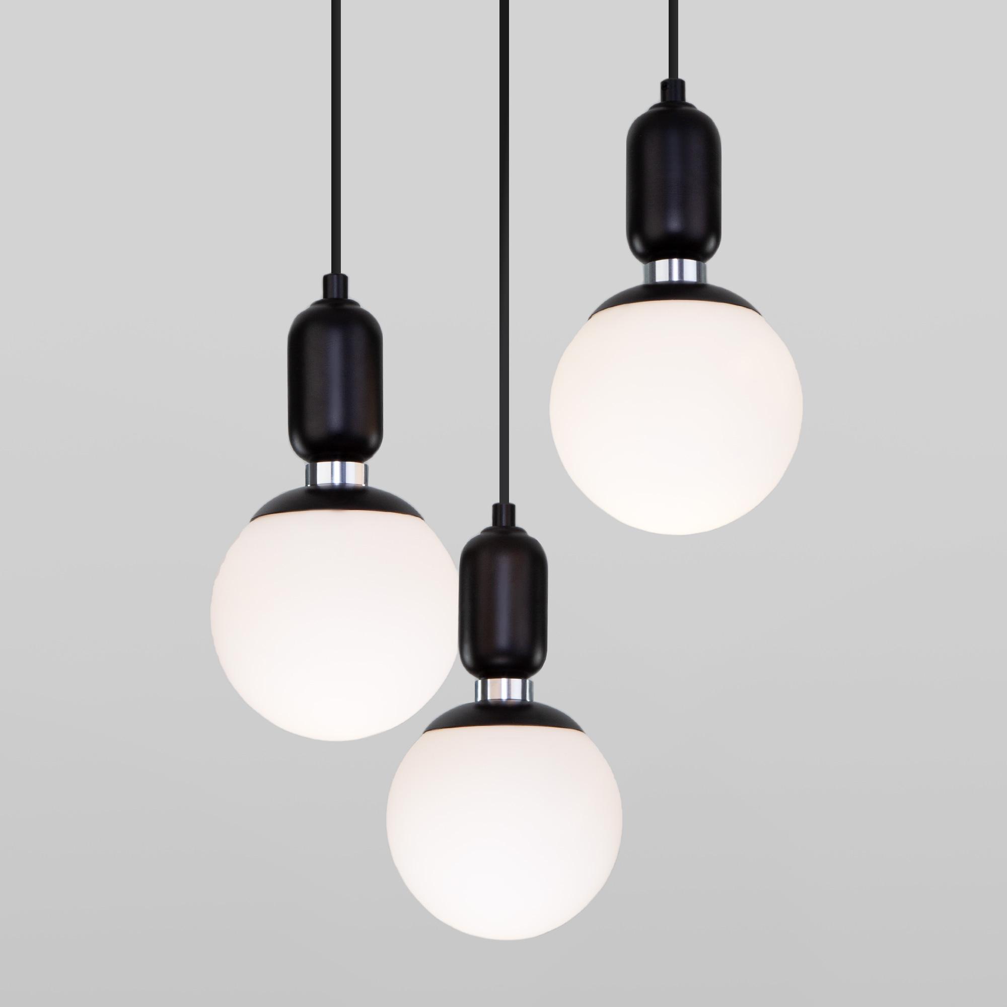 Подвесной светильник со стеклянными плафонами Eurosvet 50151/3 черный