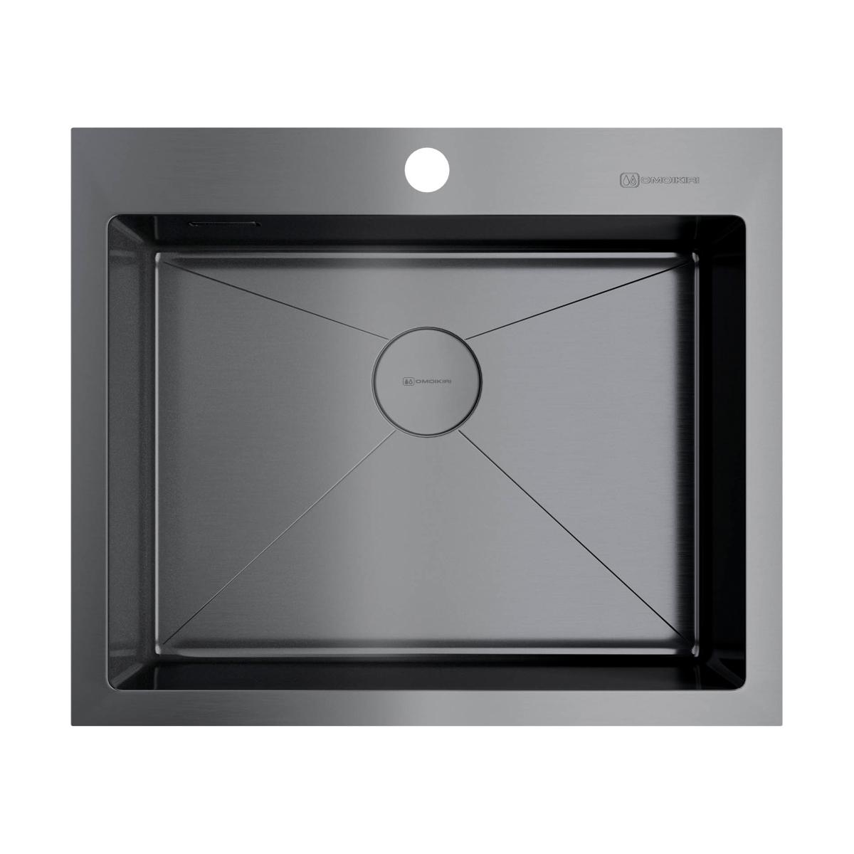 Врезная кухонная мойка Omoikiri Akisame 59-GM вороненая сталь 4973096