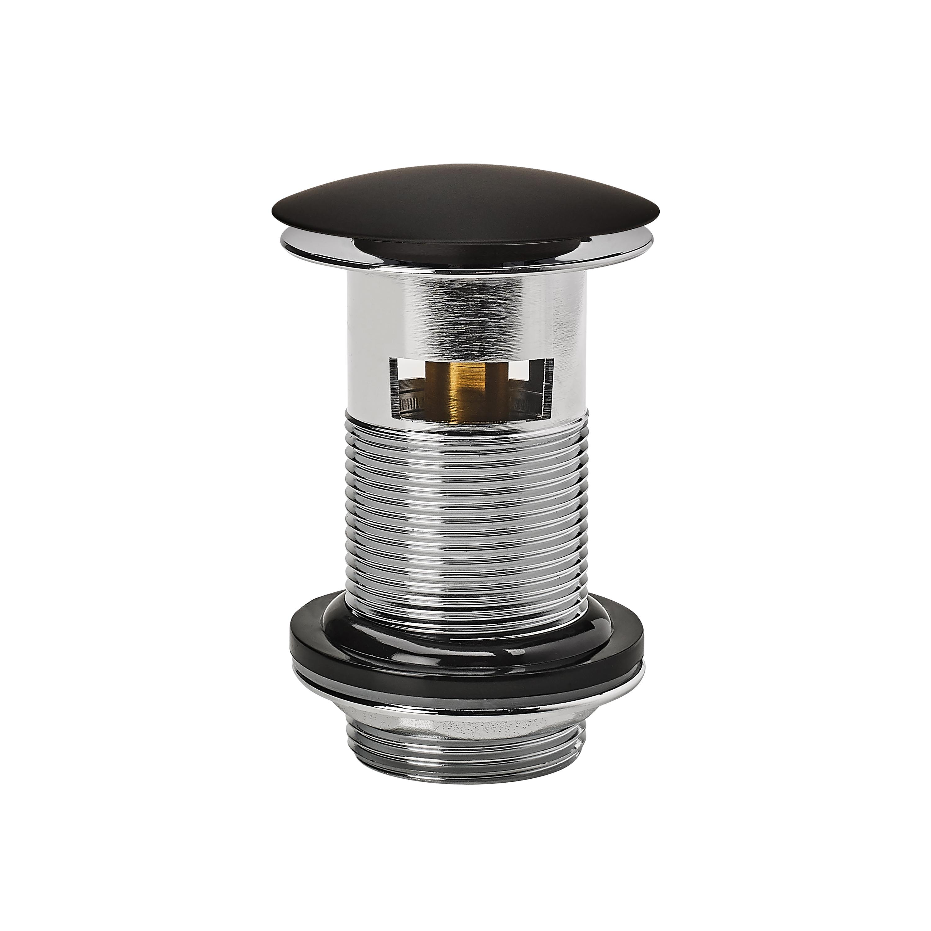 Выпуск Wirquin Black touch с отверстием для перелива L75 мм 30722869 латунь/хром