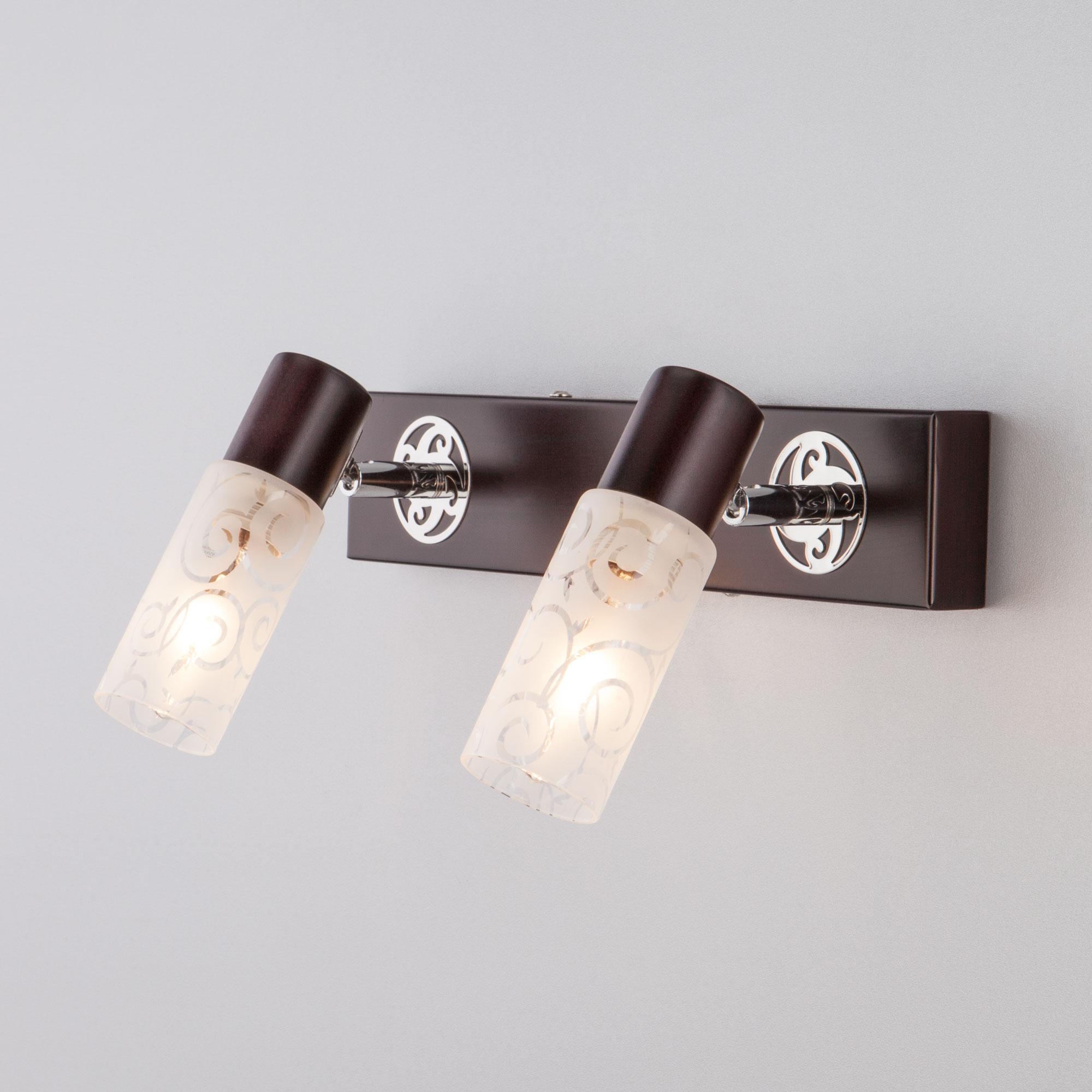 Бра со стеклянными плафонами Eurosvet 21130/2 хром/венге