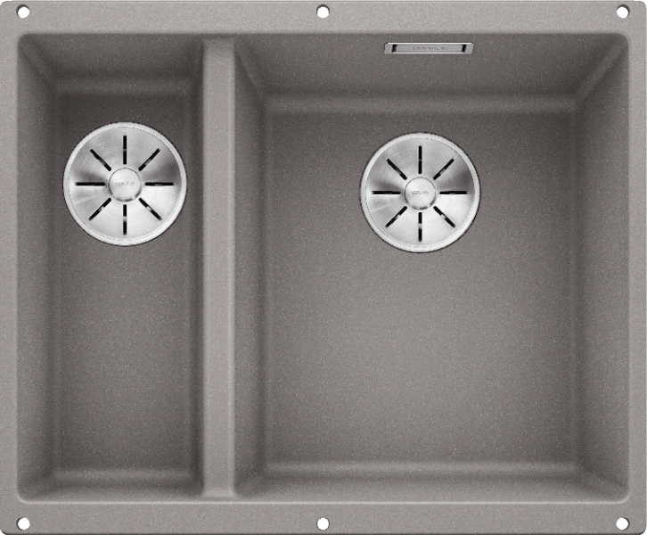 Врезная кухонная мойка Blanco SUBLINE 340/160-U SILGRANIT PuraDur (чаша справа) алюметаллик