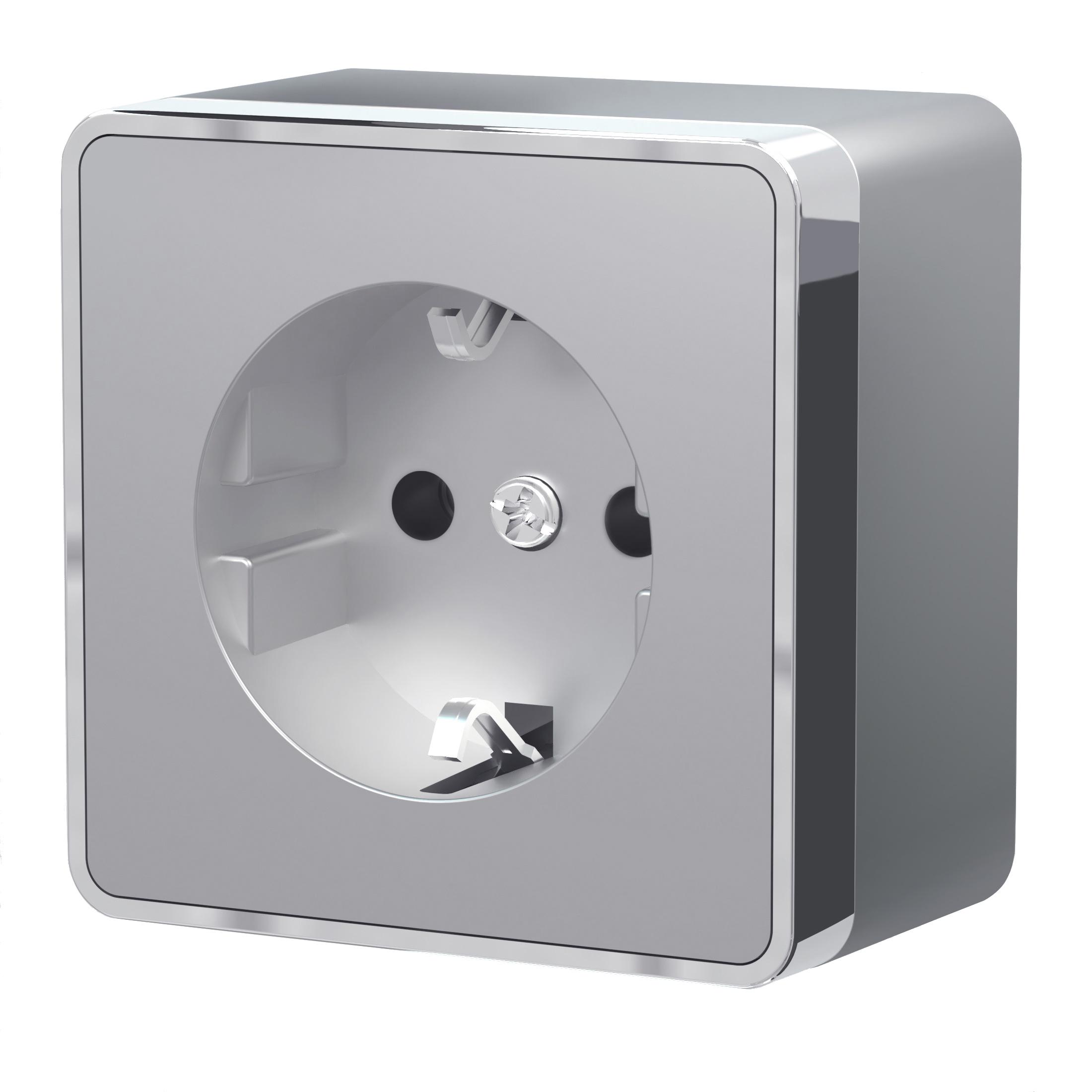 Розетка с заземлением Gallant серебряный Werkel W5071006