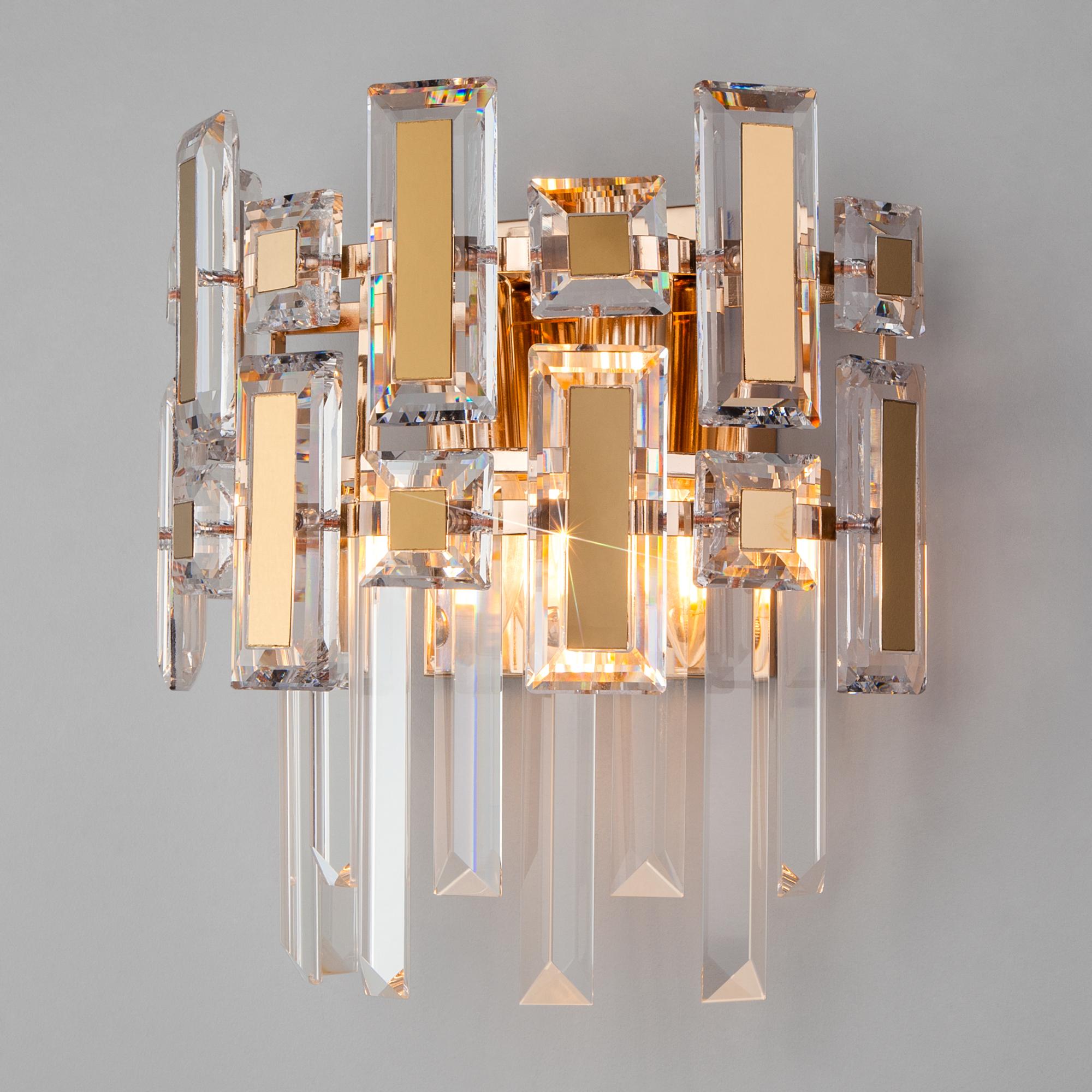 Настенный светильник с хрусталем Bogate's 330/2 золото