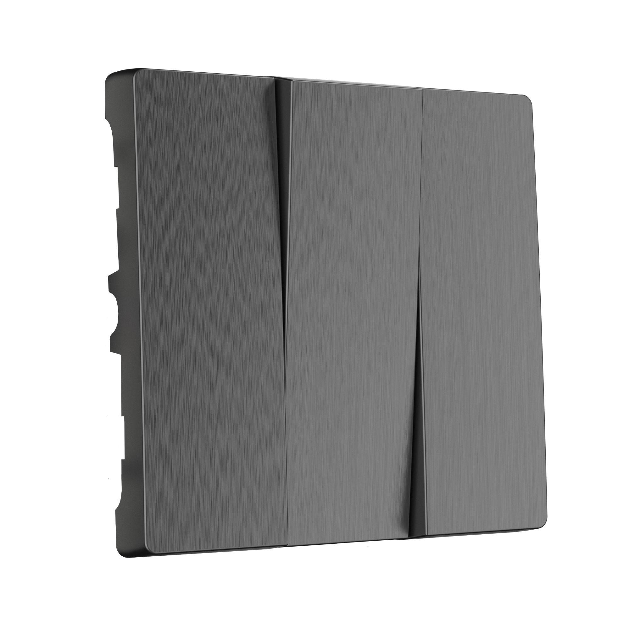 Набор клавиш для выключателя трехклавишного графит рифленый Werkel W1139004