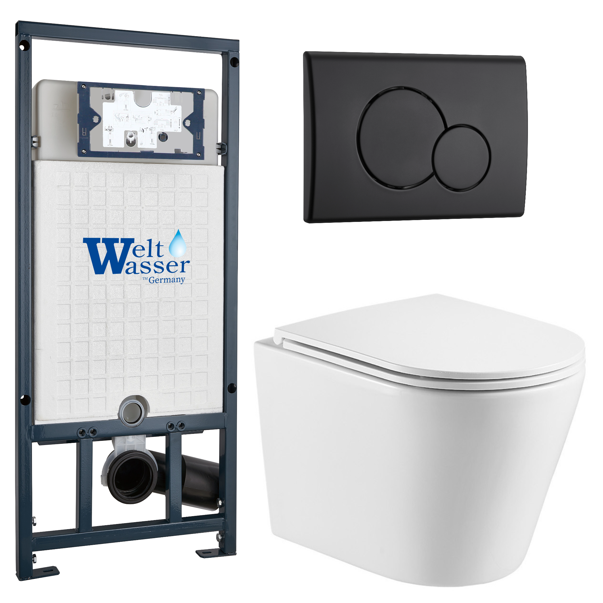 Комплект WeltWasser 10000011516 Salzbach 043 GL-WT + Marberg 507 + Marberg 507 RD MT-BL