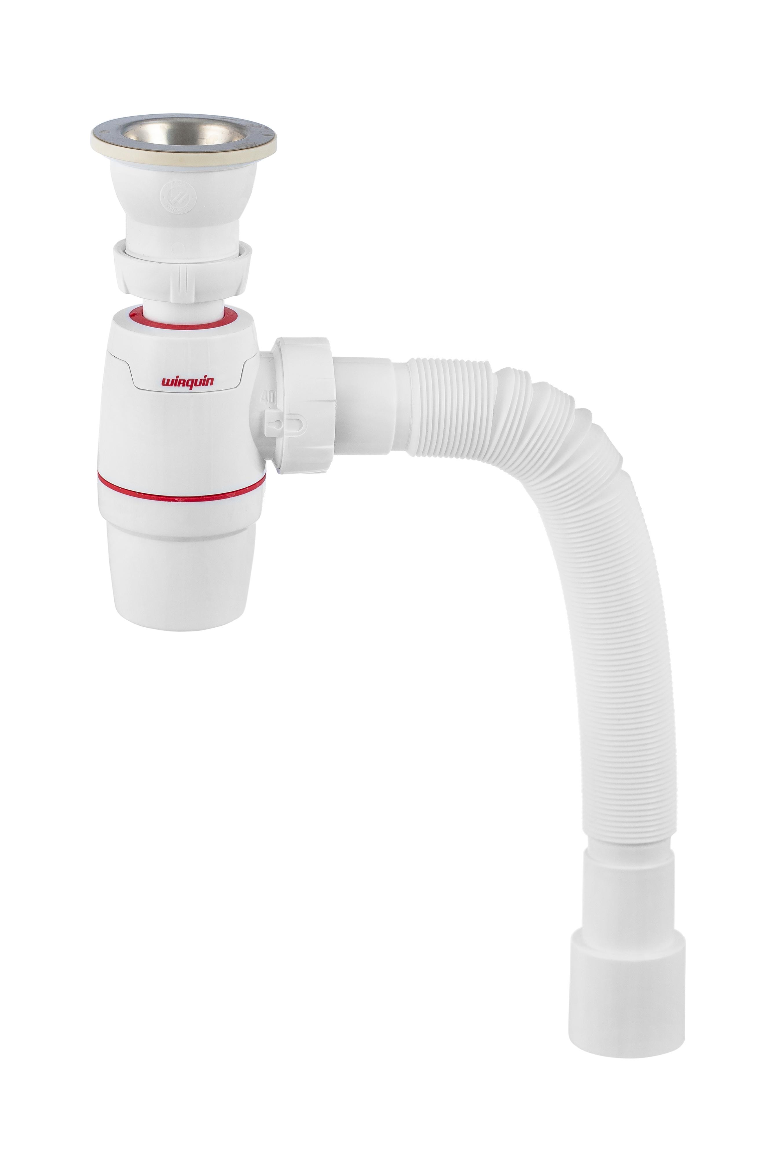 Сифон Wirquin Wirquin neo с выпуском и гофротрубой L800 40х40/50 мм 30987067
