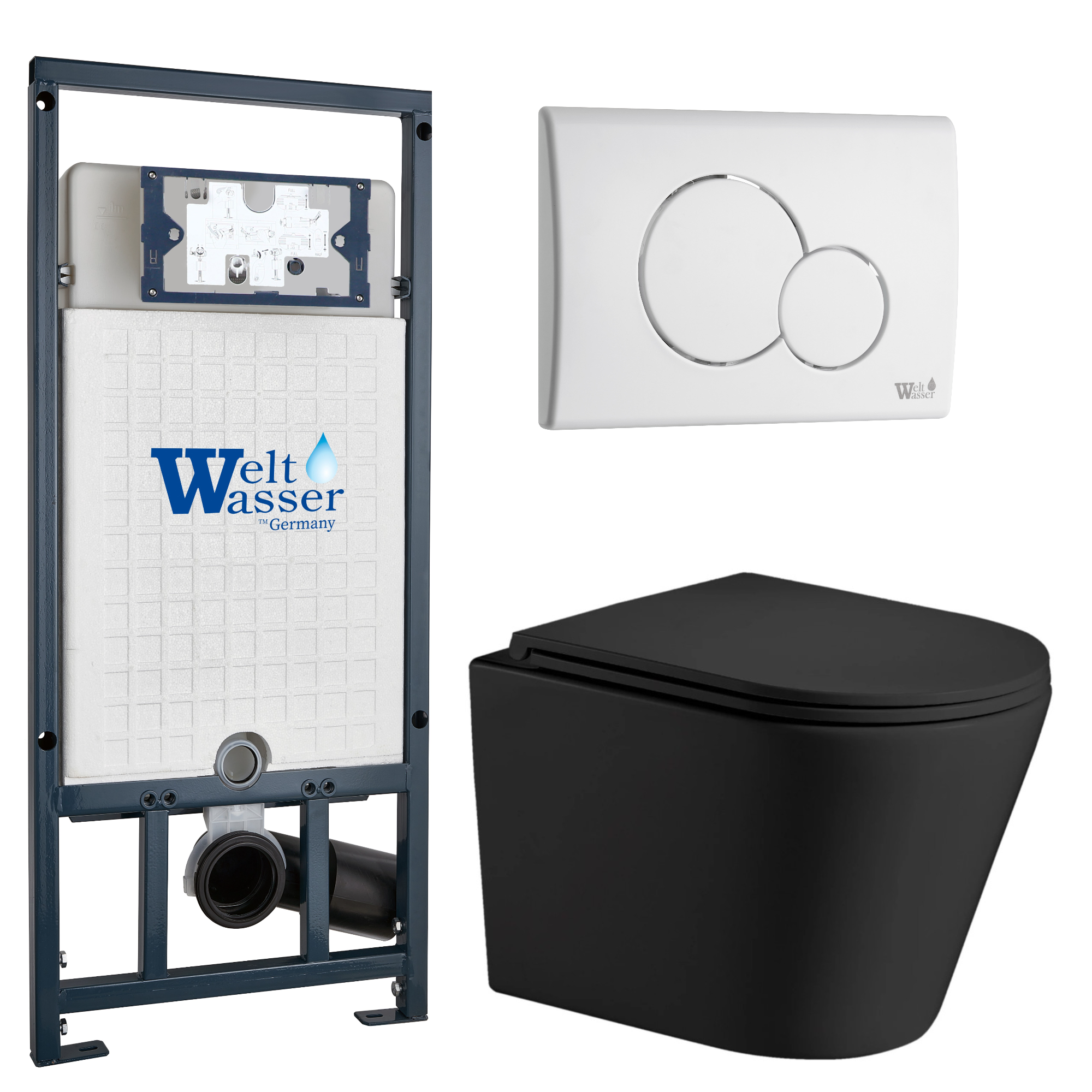 Комплект WeltWasser 10000011555 Salzbach 043 MT-BL + Marberg 507 + Marberg 507 RD GL-WT