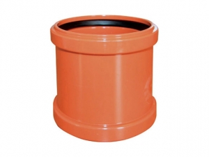 Муфта для наружной канализации Ф160 мм (Политрон) красная