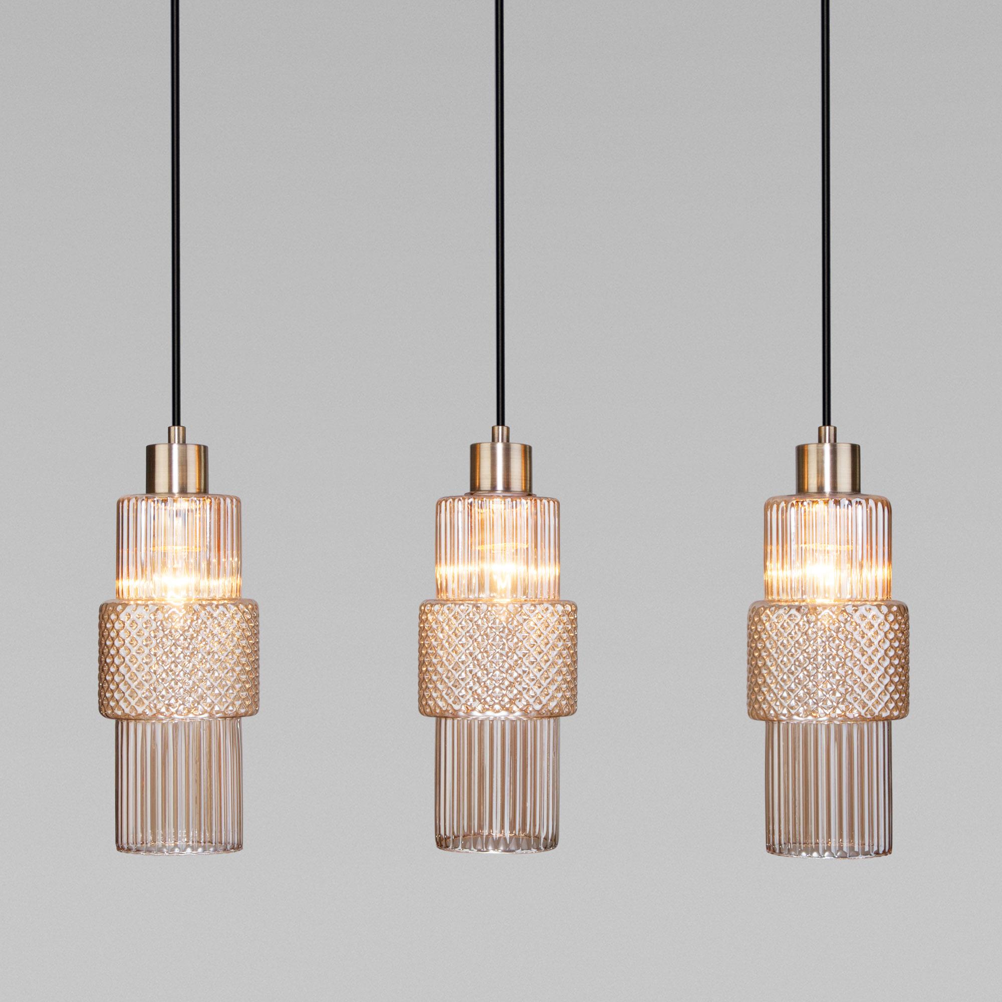 Подвесной светильник с плафонами Eurosvet 50209/3 бронза