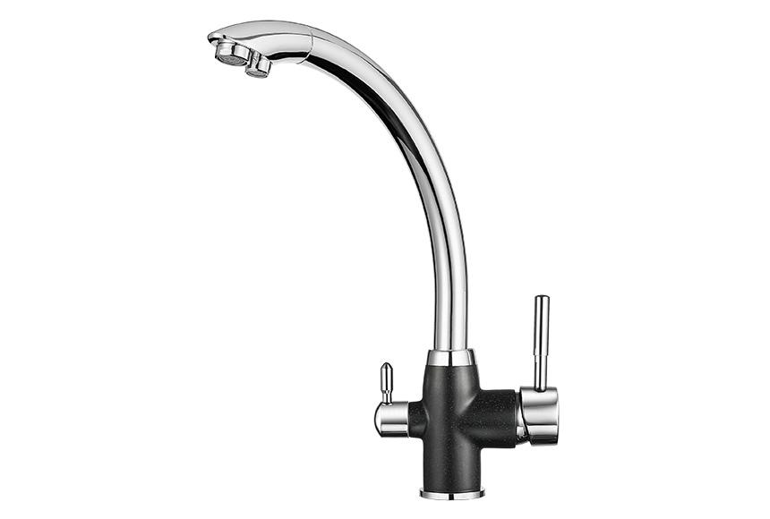 Смеситель для кухни (мойки) Granula 3167 xром/чёрный