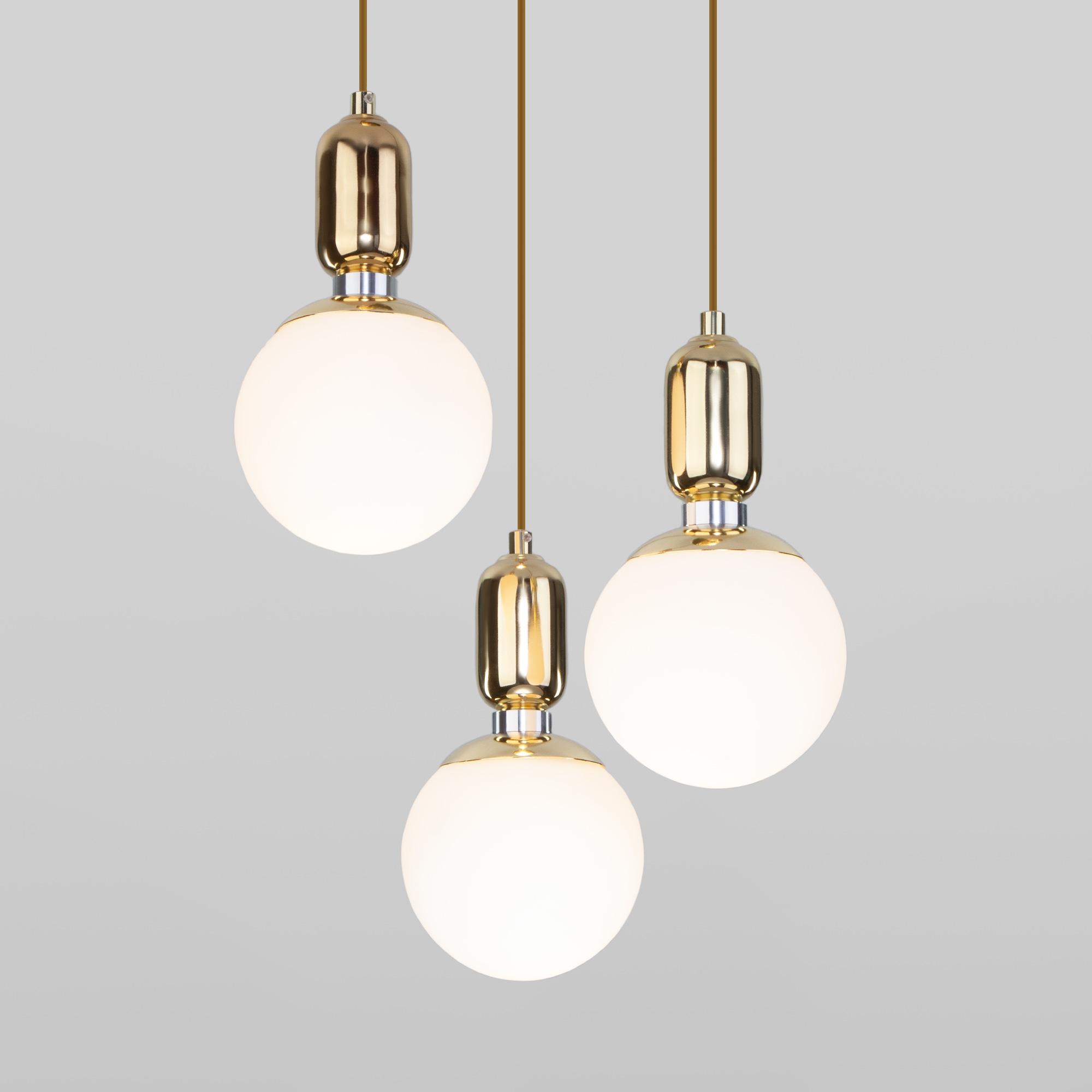 Подвесной светильник со стеклянными плафонами Eurosvet 50151/3 золото