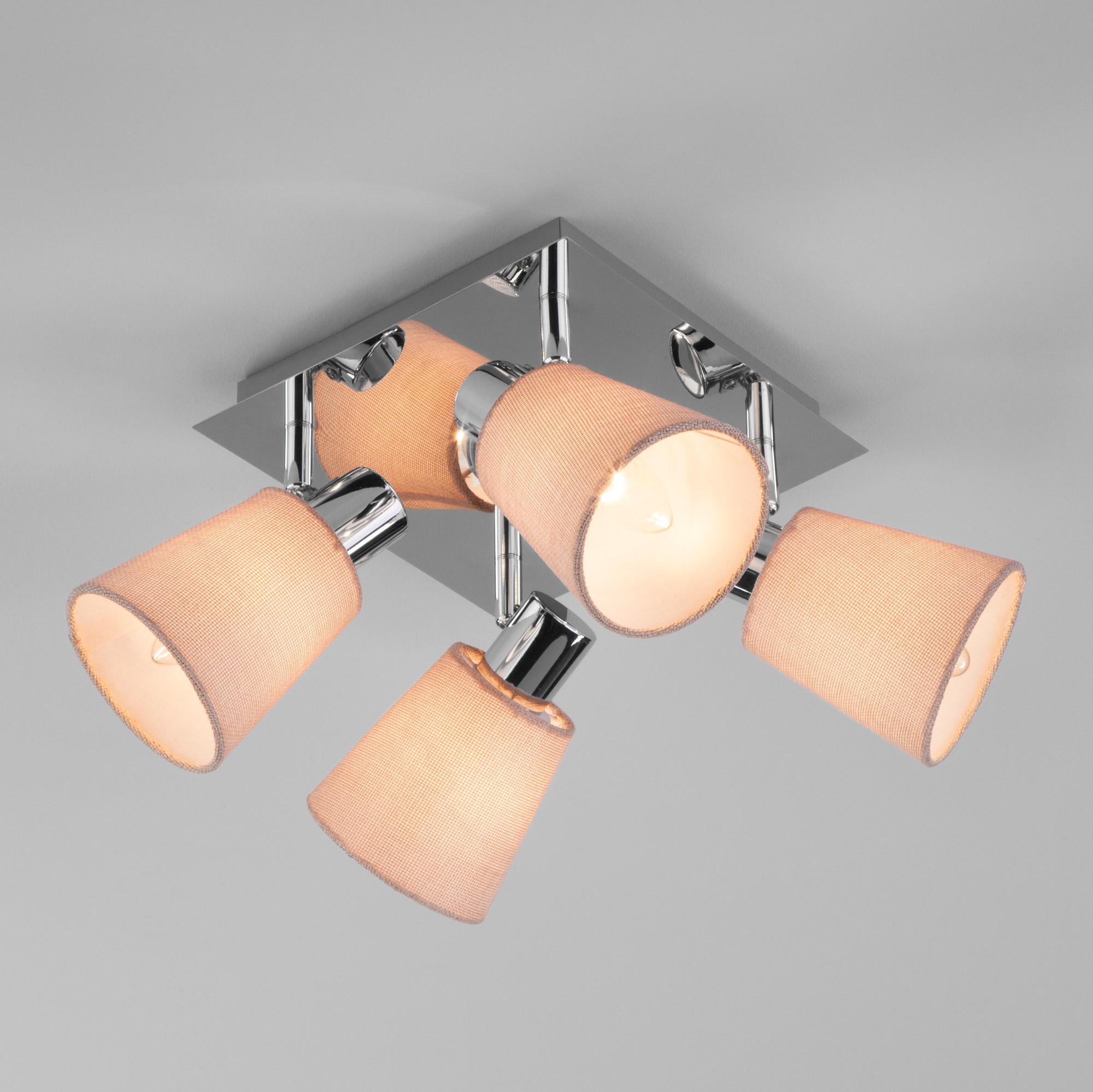 Потолочный светильник с поворотными абажурами Eurosvet 20080/4 хром/бежевый