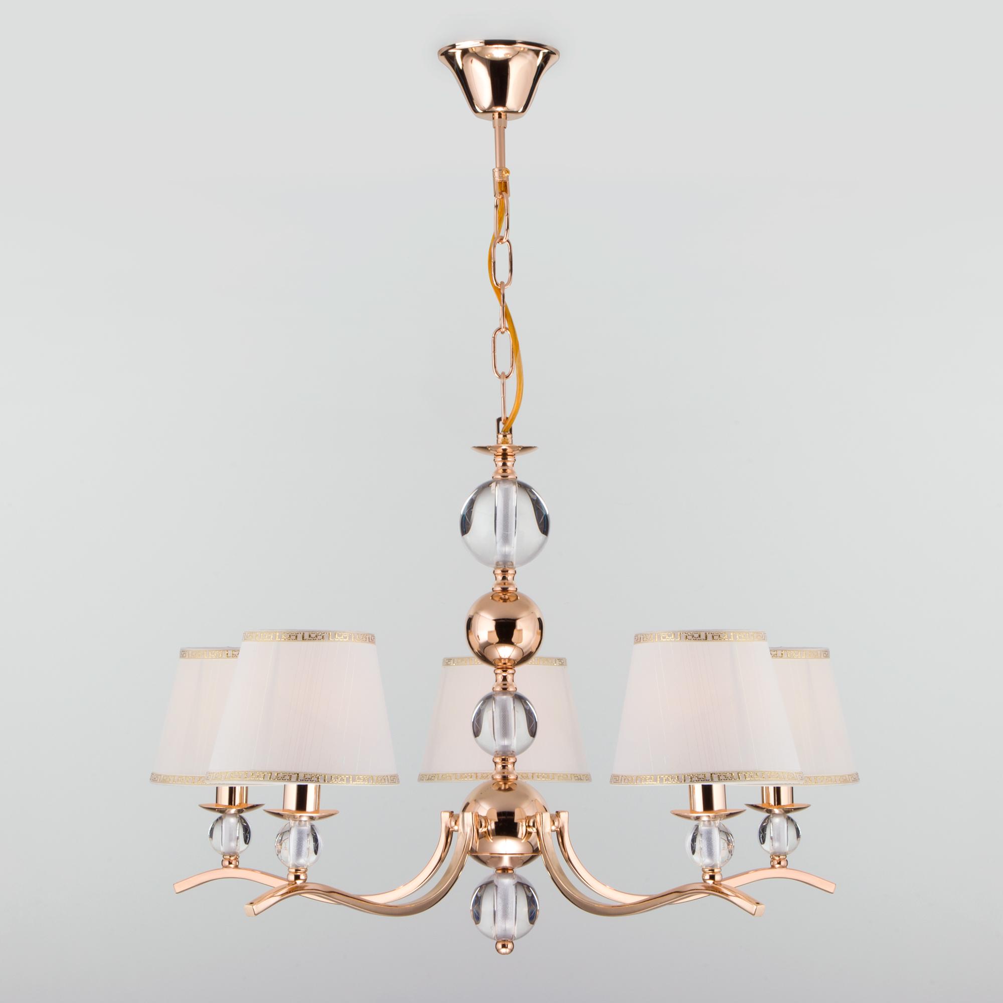 Подвесная люстра с абажурами Eurosvet 60097/5 золото