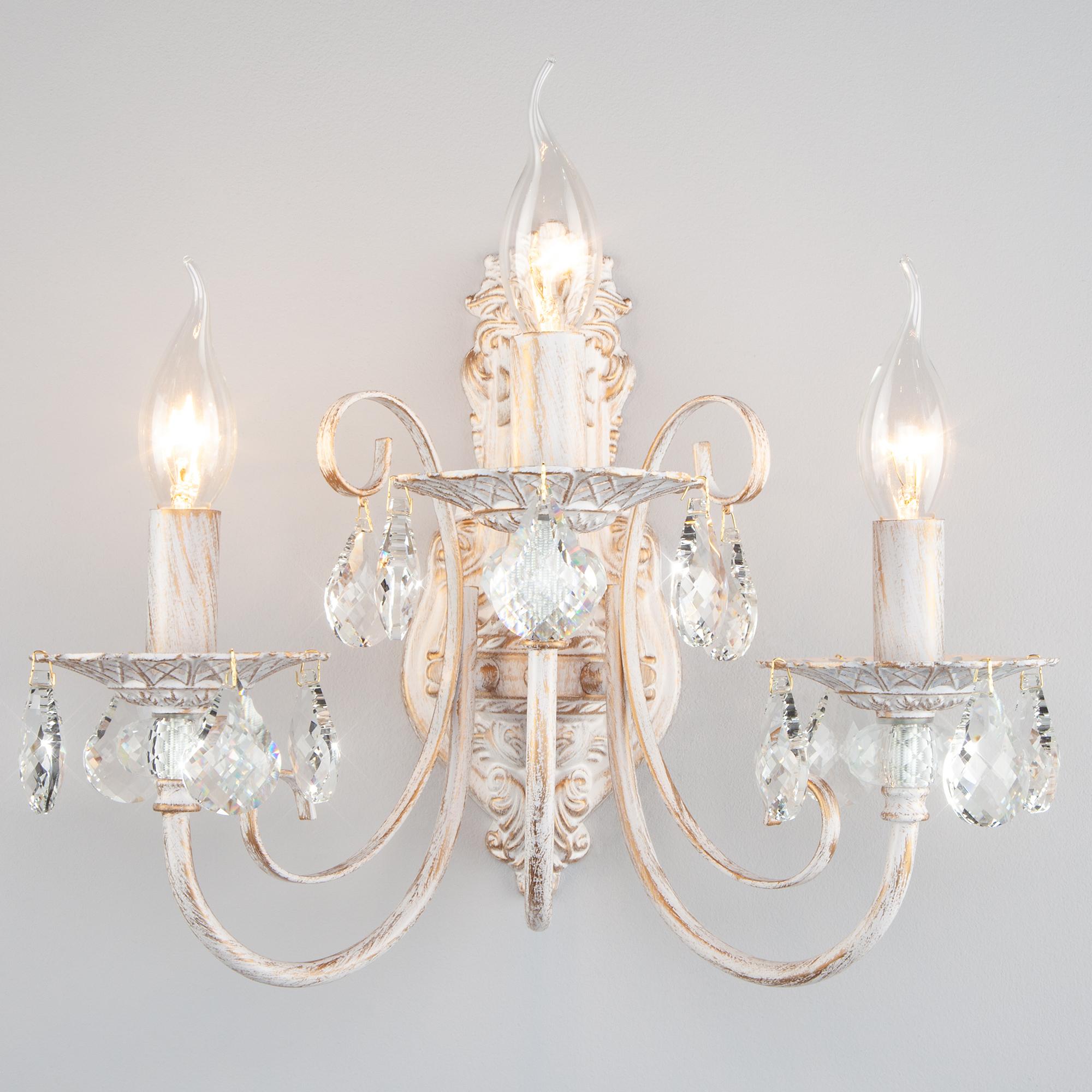 Бра с хрусталем Eurosvet 3305/3 белый с золотом