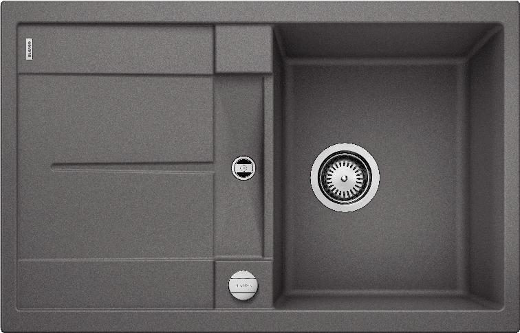 Врезная кухонная мойка Blanco METRA 45 S SILGRANIT PuraDur темная скала