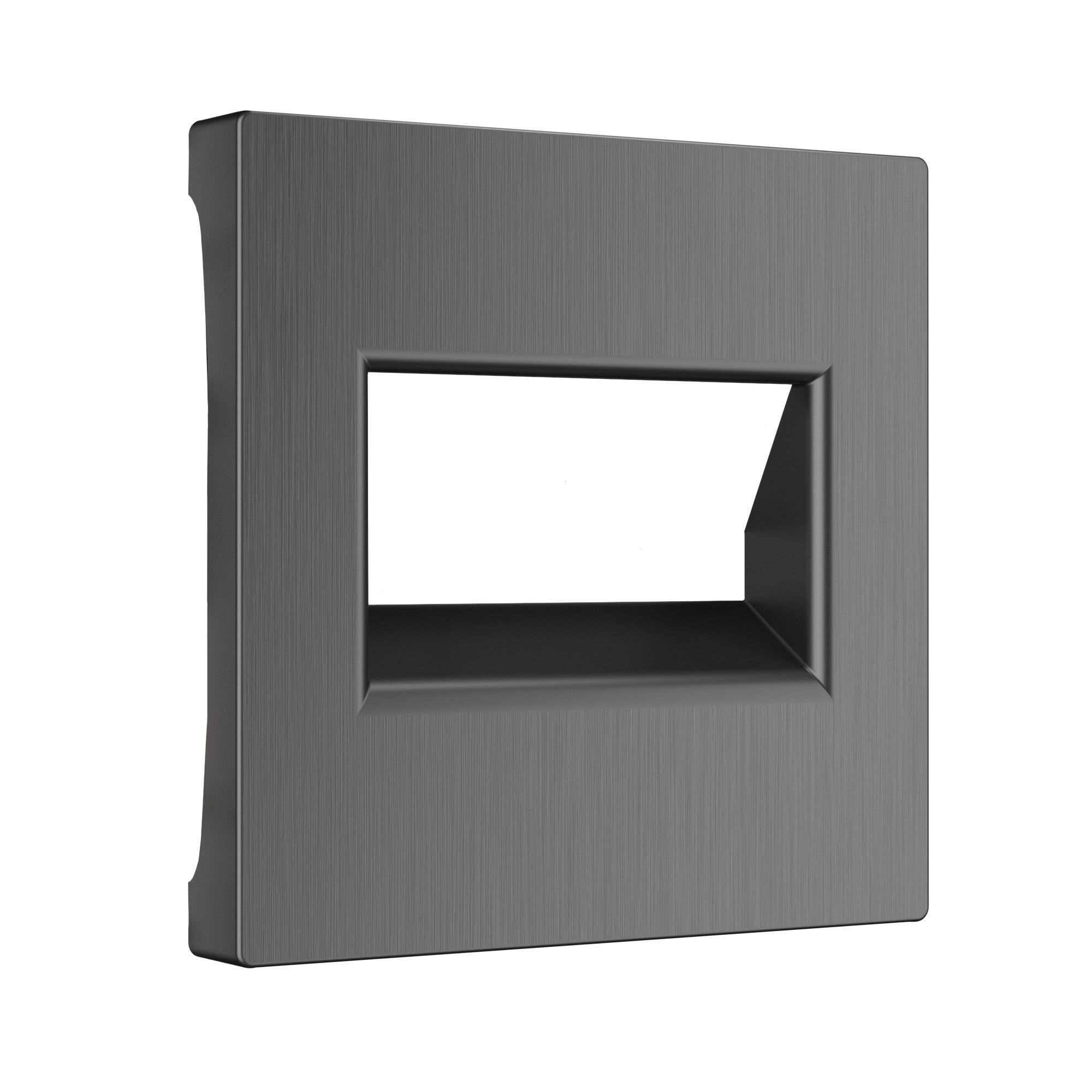 Накладка для двойной розетки Еthernet RJ-45 графит рифленый Werkel WL04-RJ45+RJ45-CP