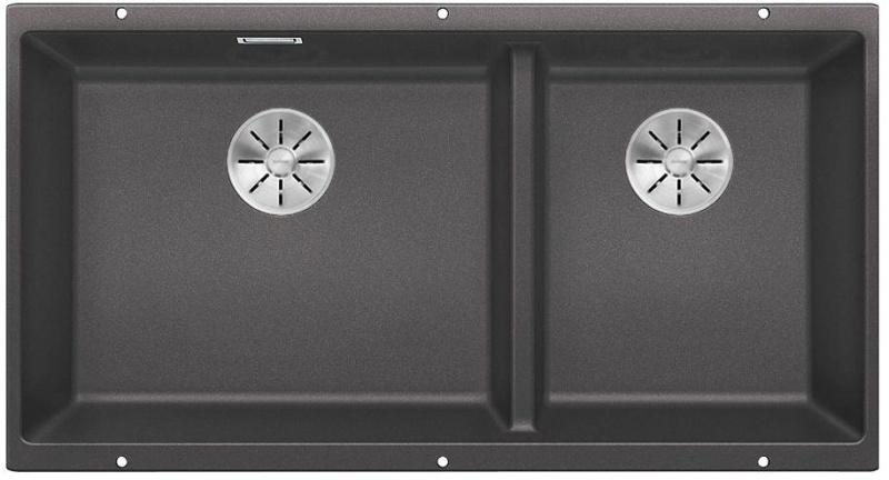 Врезная кухонная мойка Blanco SUBLINE 480/320-U SILGRANIT PuraDur темная скала