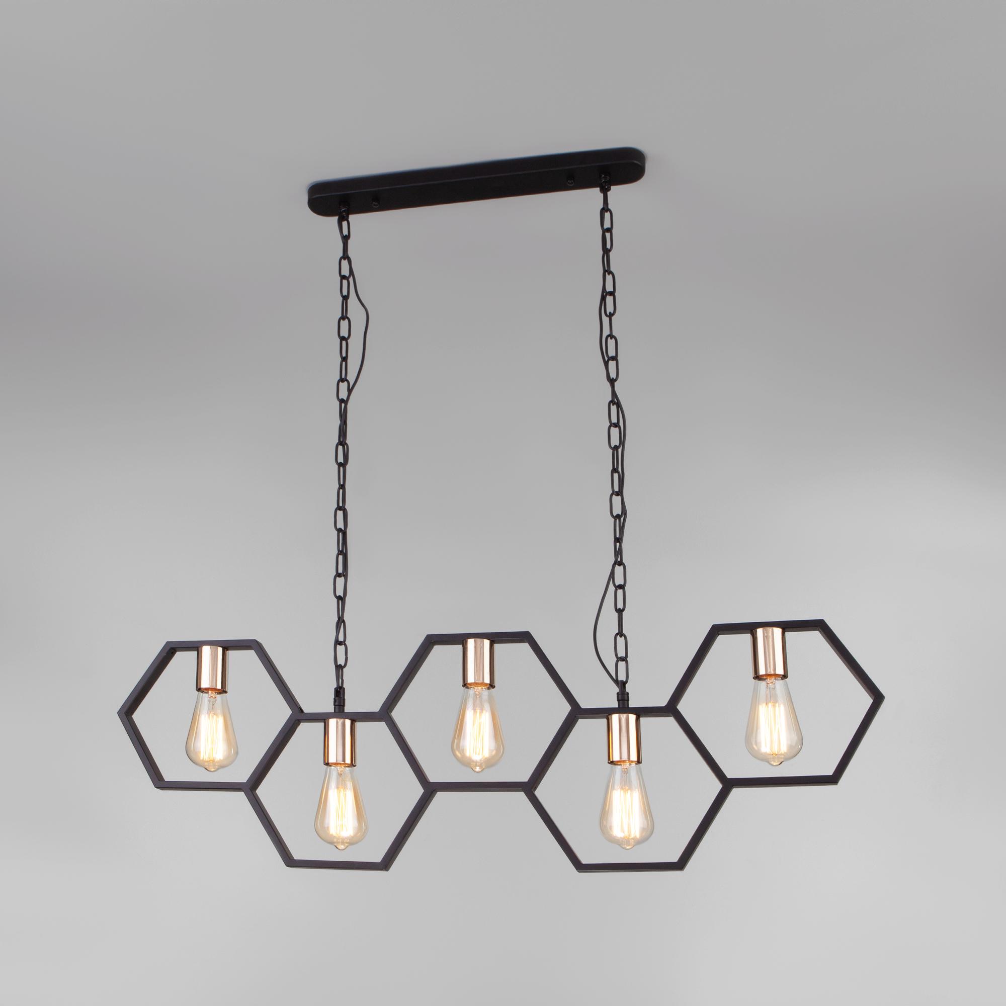 Подвесной светильник в стиле лофт Eurosvet 70117/5 черный