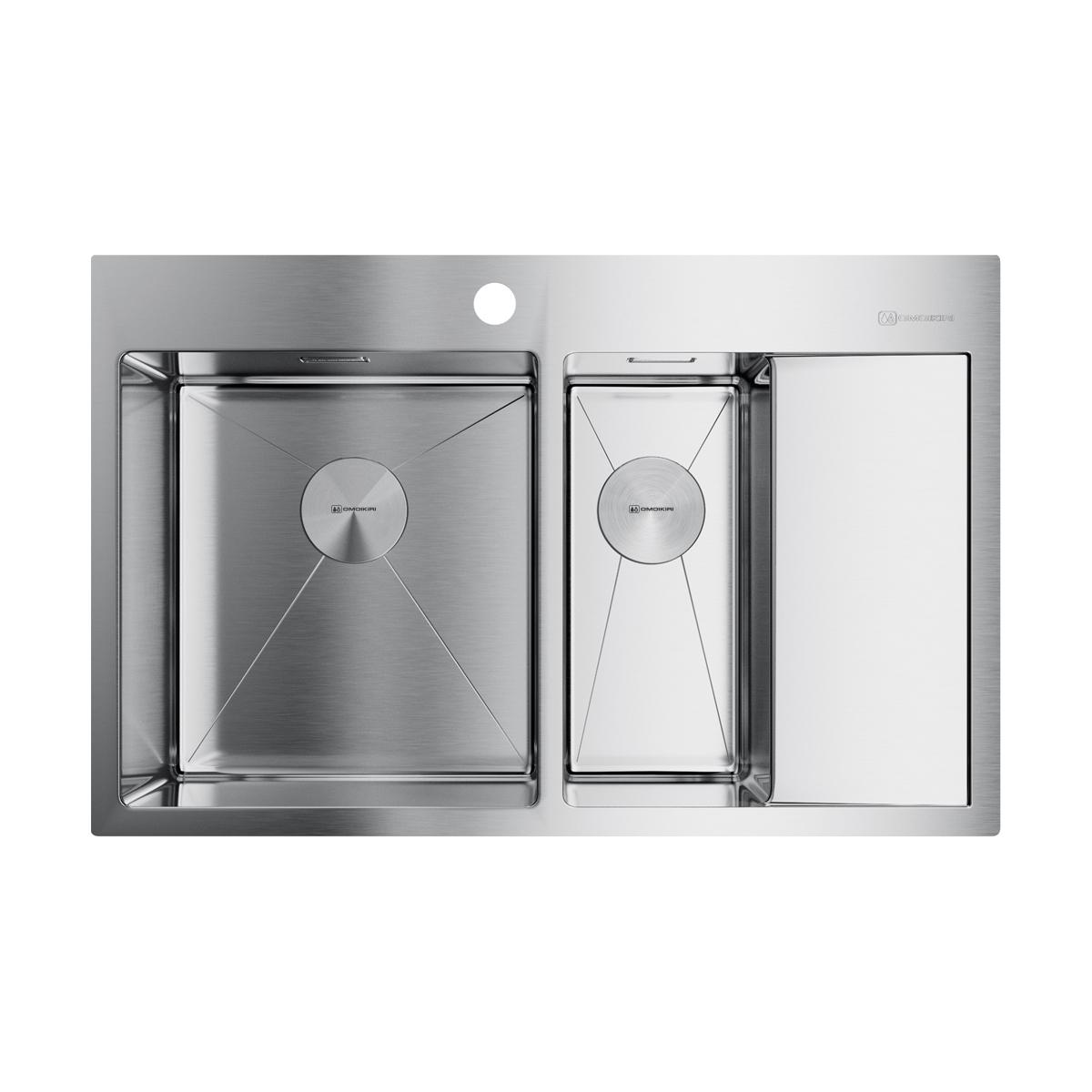 Врезная кухонная мойка Omoikiri Akisame 78-2-IN-L нержавеющая сталь 4973062