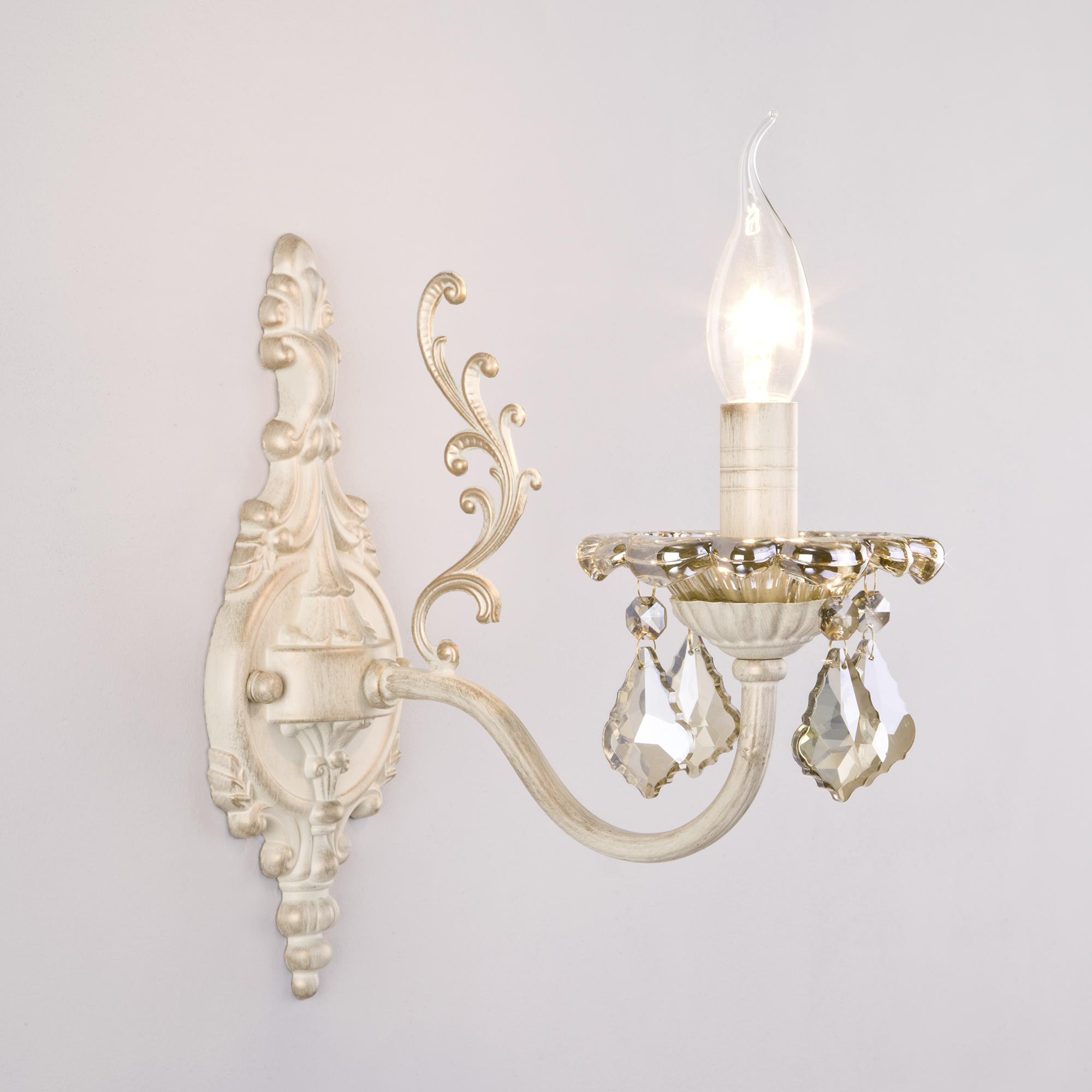 Бра с хрусталем Eurosvet 3281/1 белый с золотом