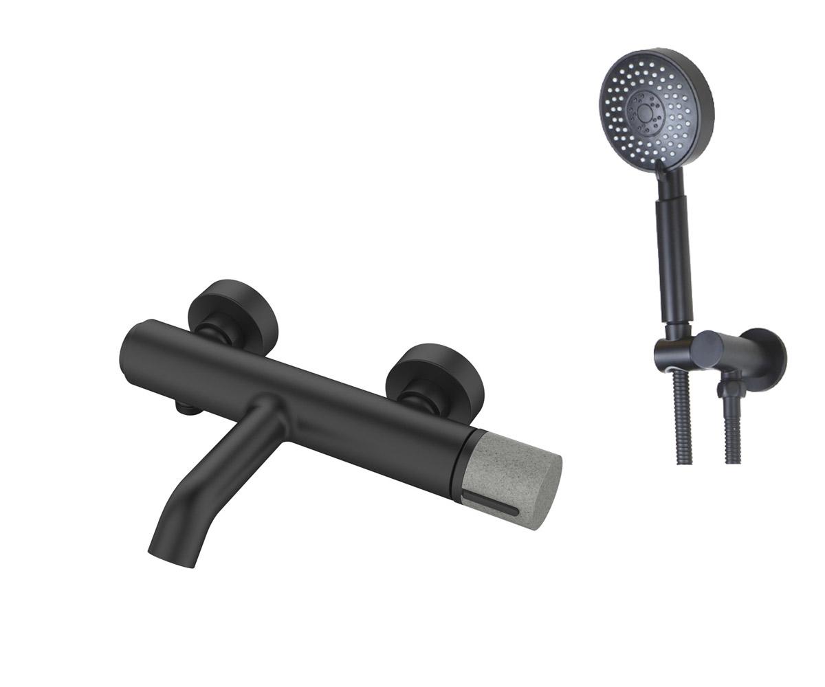 Смеситель для ванны Bronze de Luxe Focus черный/гранит 24603BG