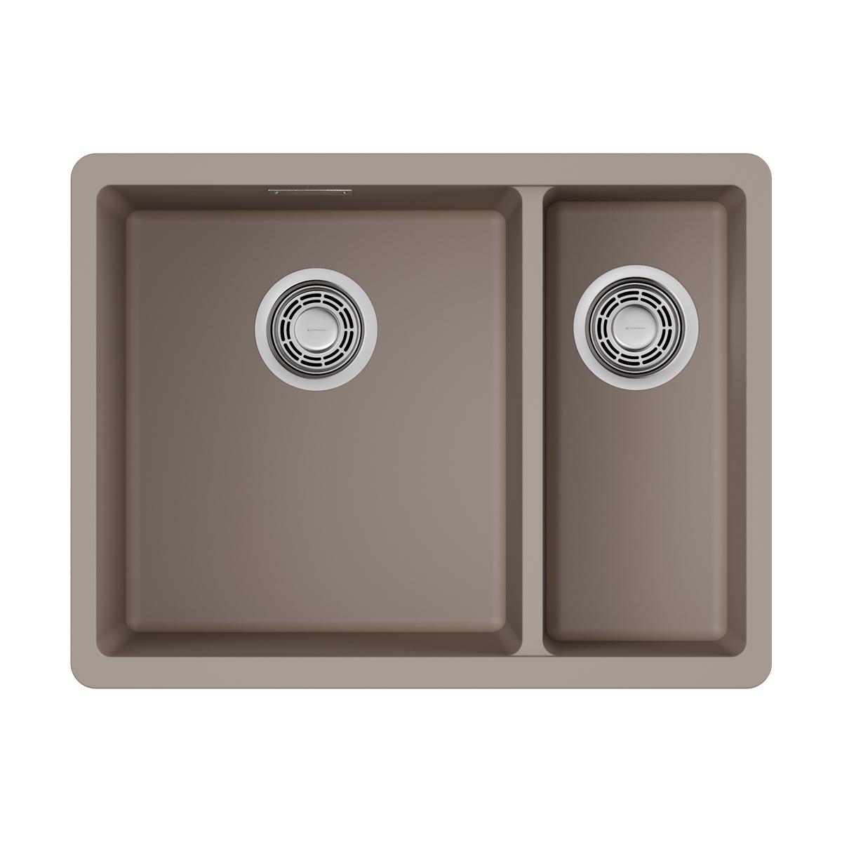 Врезная кухонная мойка Omoikiri Kata 55-2-U-SA бежевый 4993421