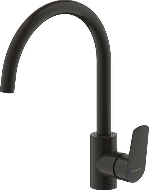 Смеситель для кухни (мойки) Bravat F7429564BW-ENG черный