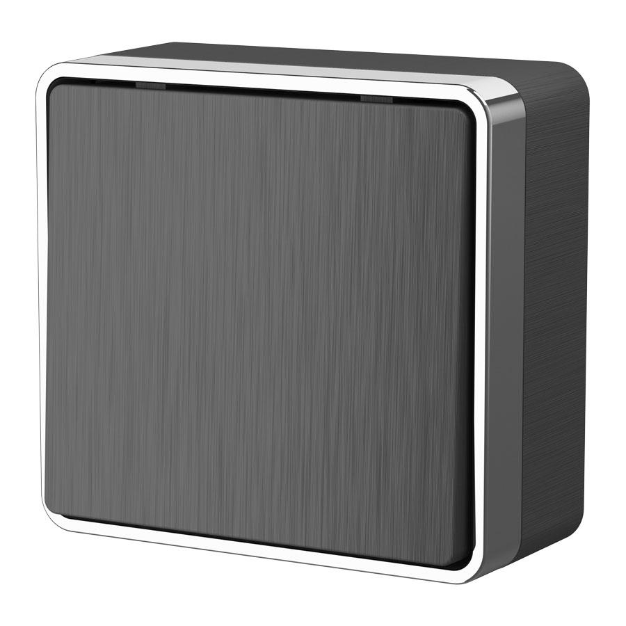 Выключатель одноклавишный проходной Gallant графит рифленый Werkel W5012004