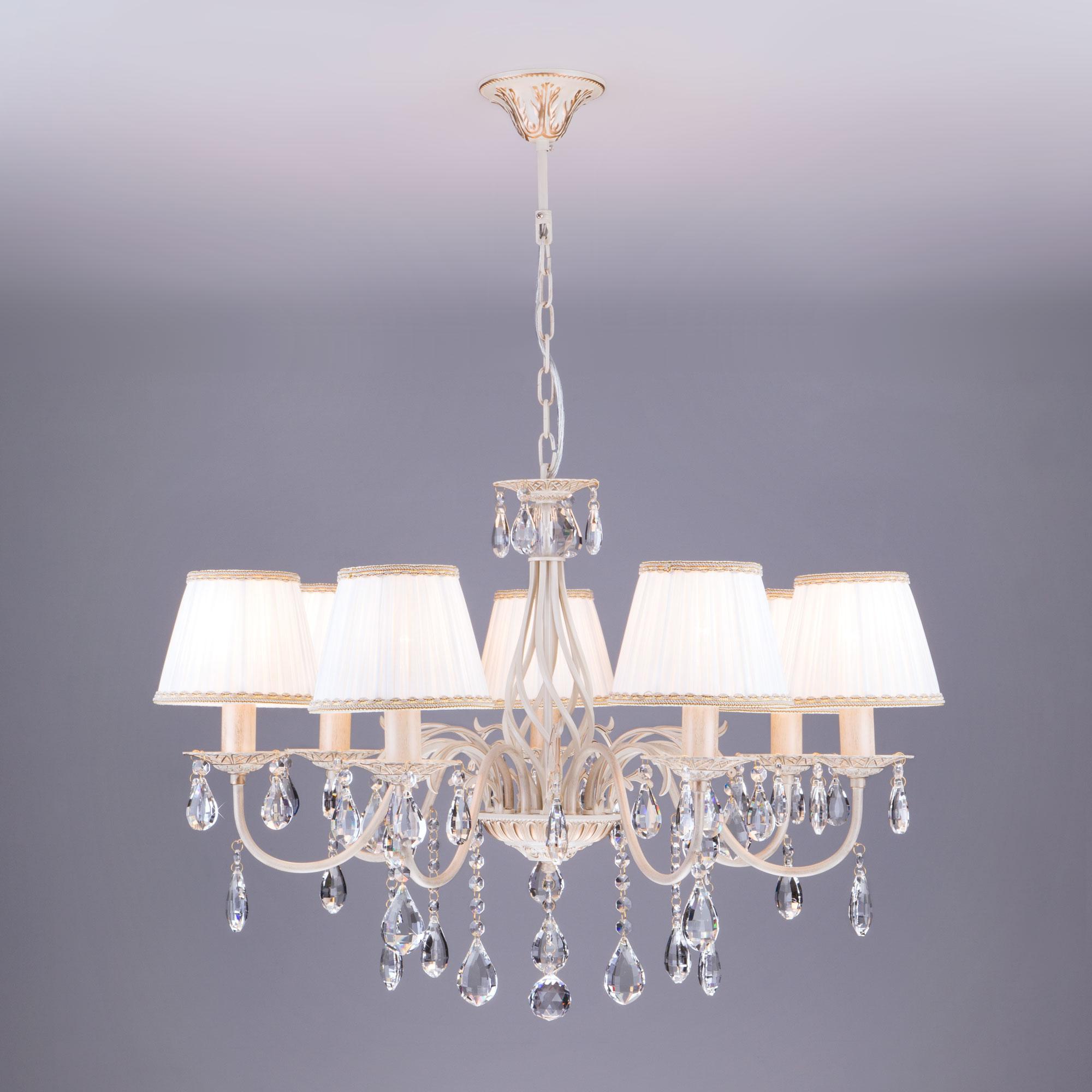 Люстра с хрусталем Eurosvet 3637/7 белый с золотом