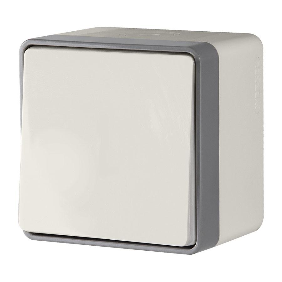 Выключатель одноклавишный влагозащищенный Gallant слоновая кость Werkel WL15-01-02