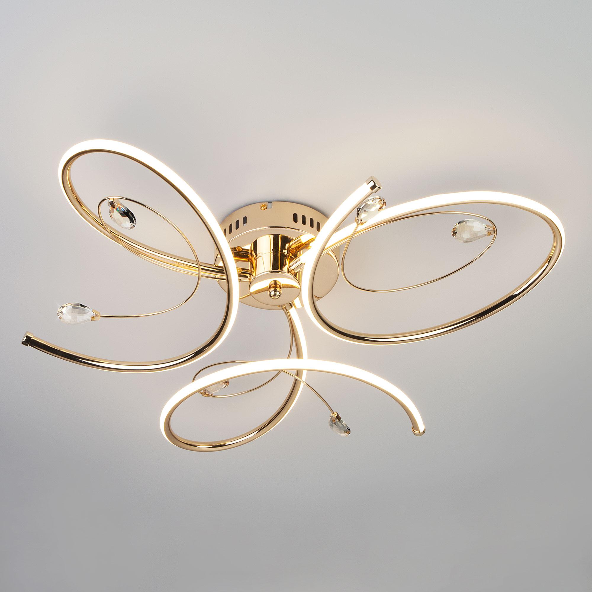 Светодиодный потолочный светильник Eurosvet 90099/3 золото