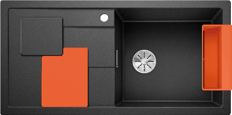 Врезная кухонная мойка Blanco BLANCO SITY XL 6 S SILGRANIT PuraDur антрацит апельсин