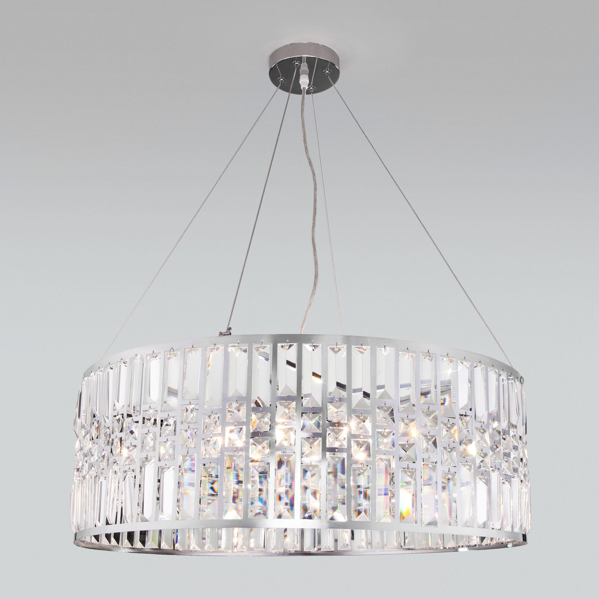 Подвесная люстра с хрусталем Eurosvet 10116/8 хром