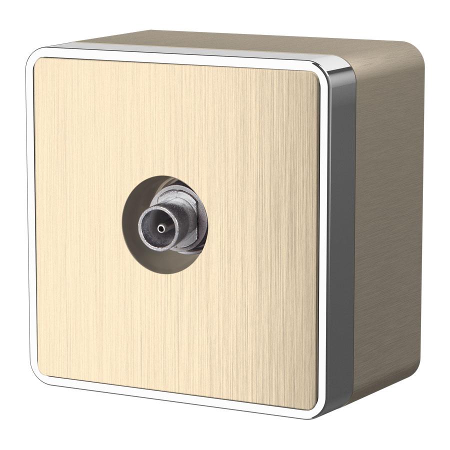 ТВ-розетка оконечная Gallant шампань рифленый Werkel WL15-21-01