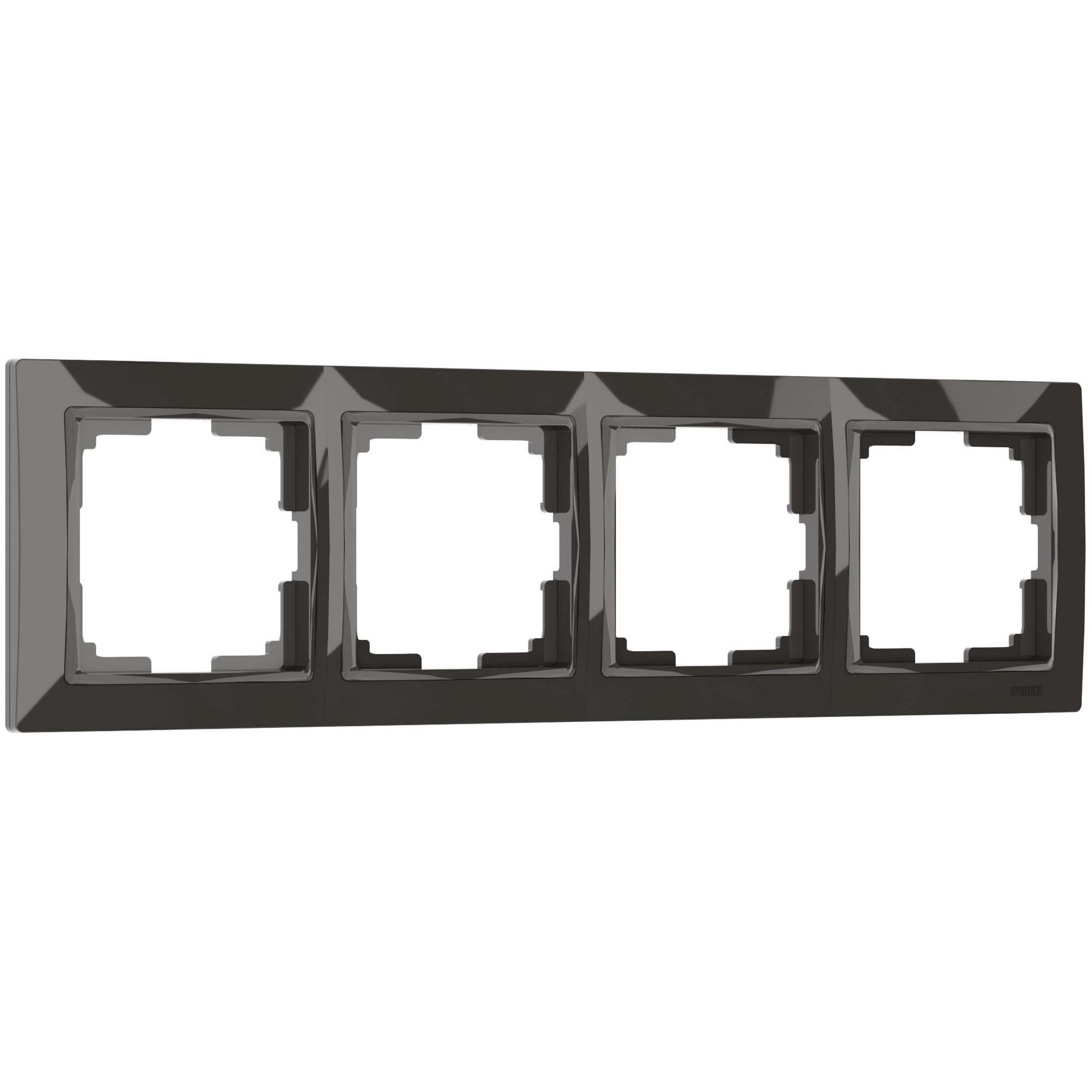 Рамка на 4 поста серо-коричневый basic Werkel W0042007