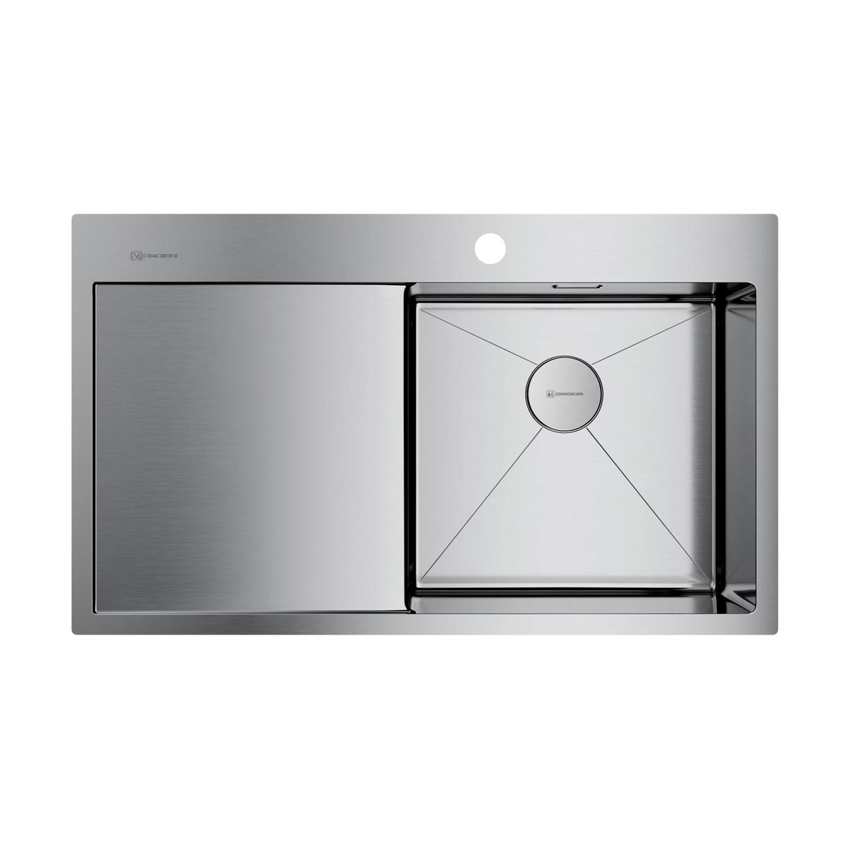 Врезная кухонная мойка Omoikiri Akisame 86-IN-R нержавеющая сталь 4993763