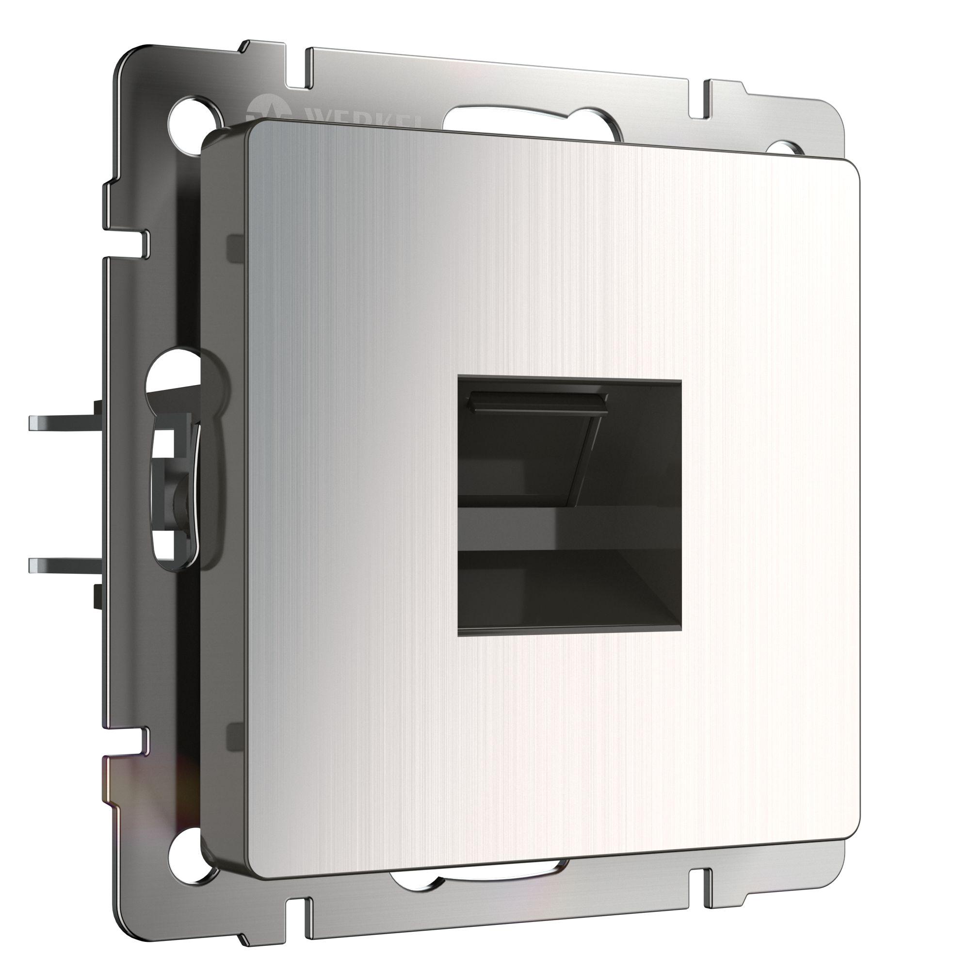 Розетка Ethernet RJ-45 глянцевый никель Werkel W1181002