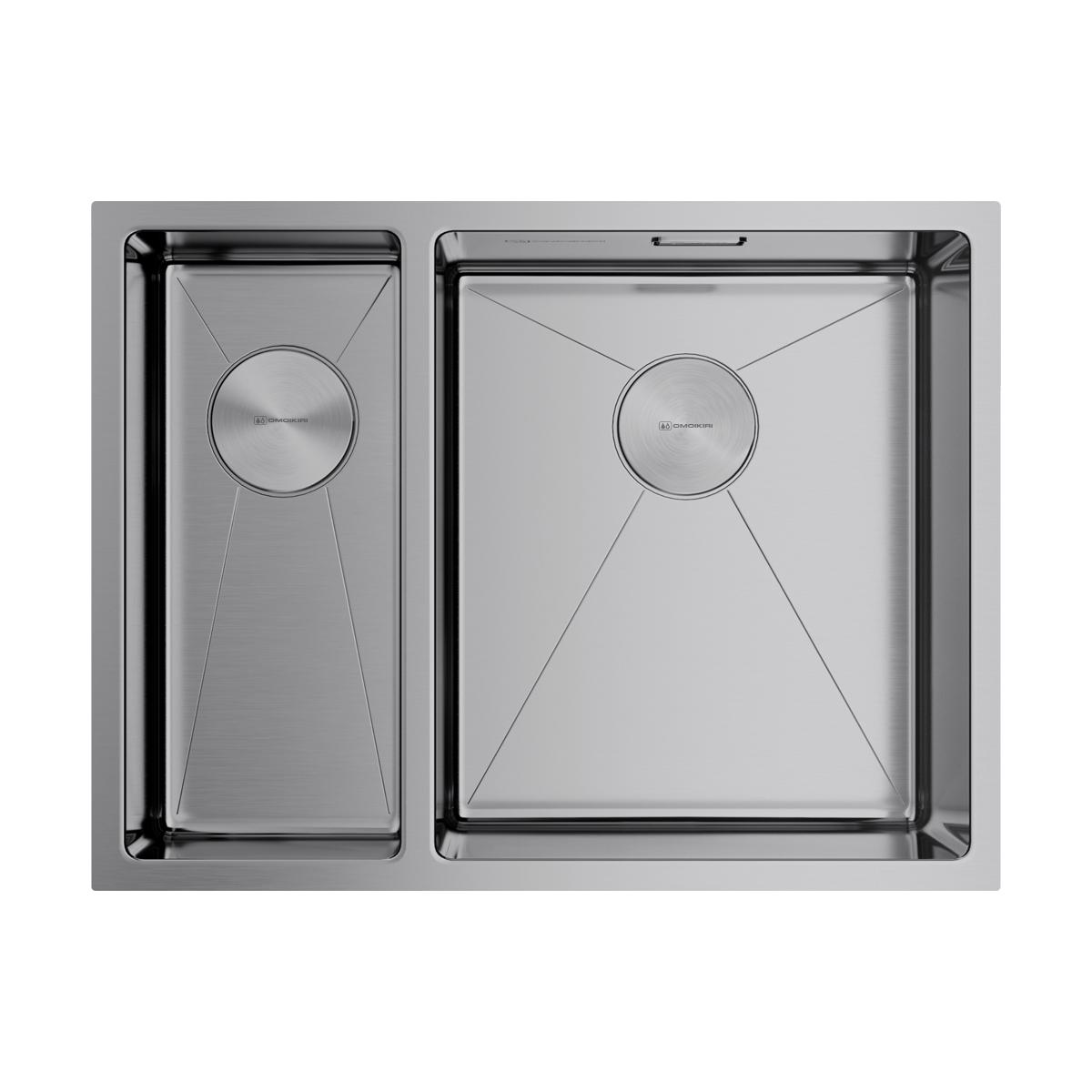 Врезная кухонная мойка Omoikiri Taki 58-2-U/IF-IN-R нержавеющая сталь 4993767