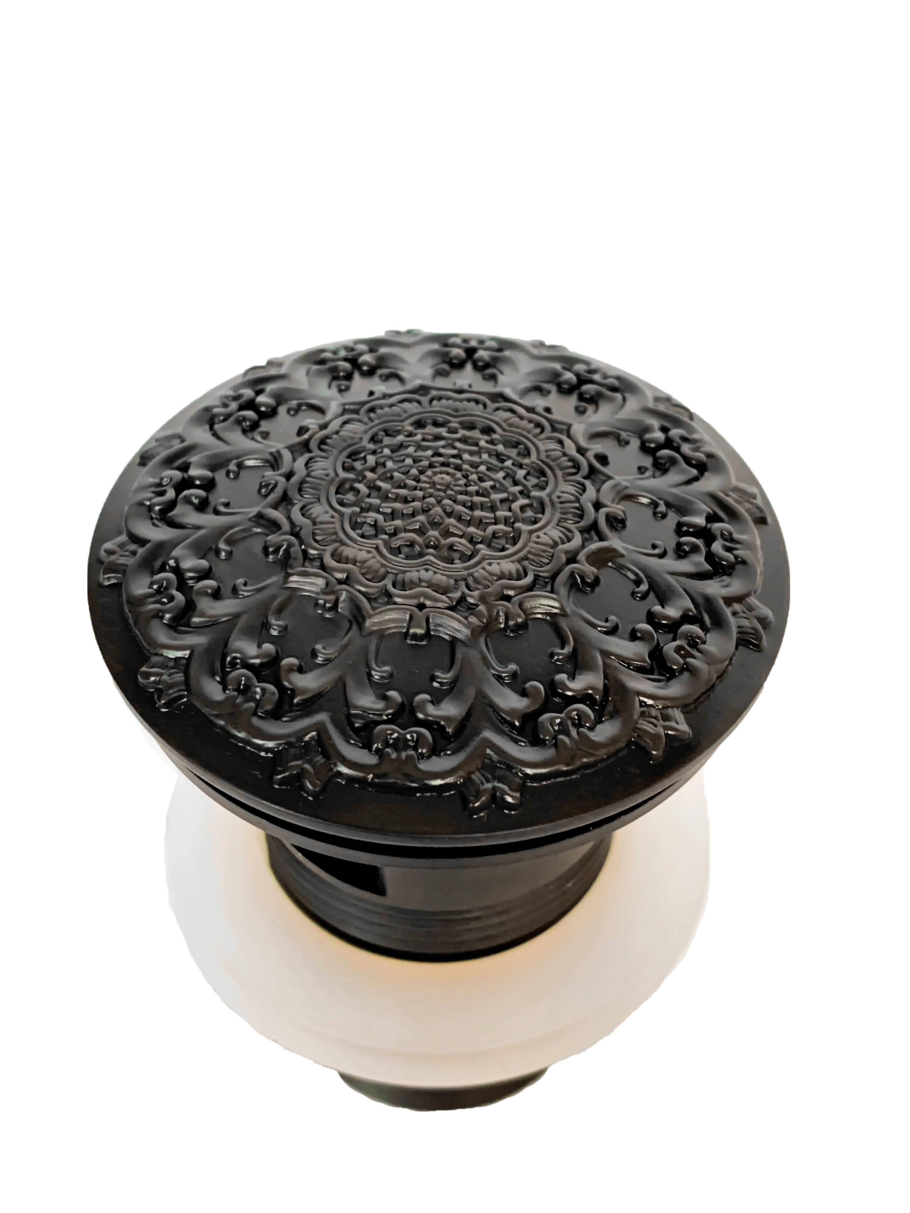 Донный клапан с переливом Milacio черный MC.010.BL