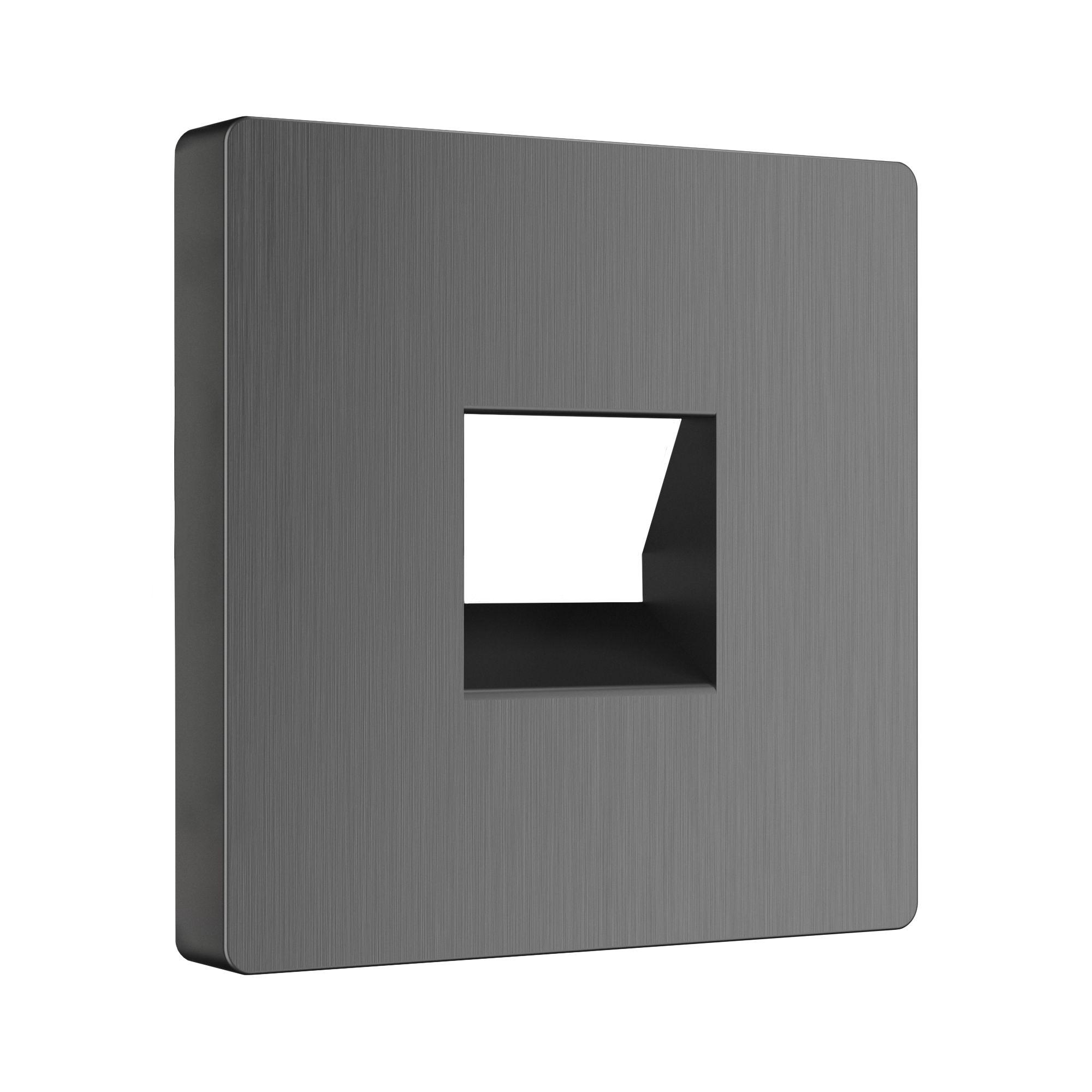 Накладка для телефонной розетки RJ11 графит рифленый Werkel WL04-RJ-11-CP